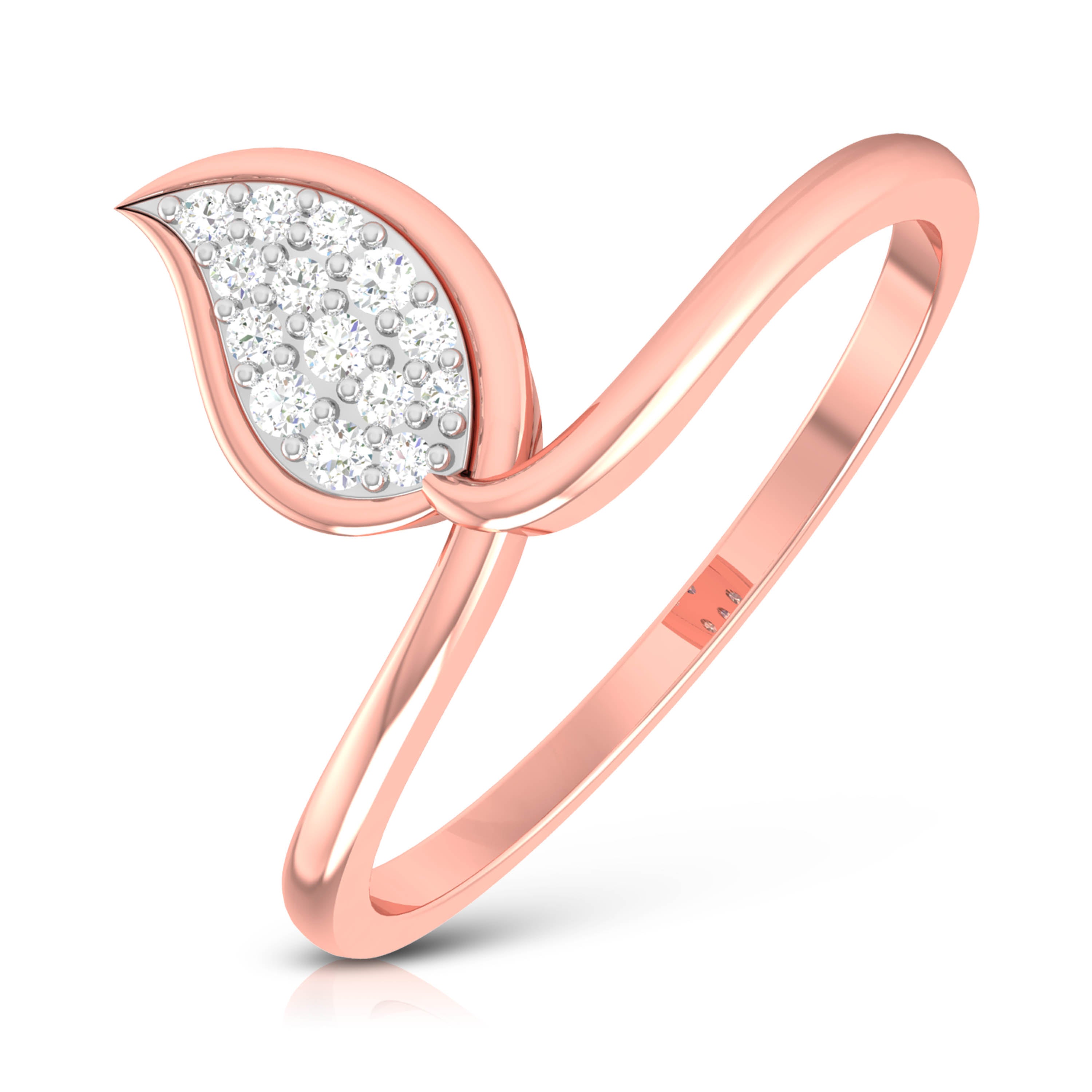 Hoja lab grown diamond ring unique ring design Fiona Diamonds