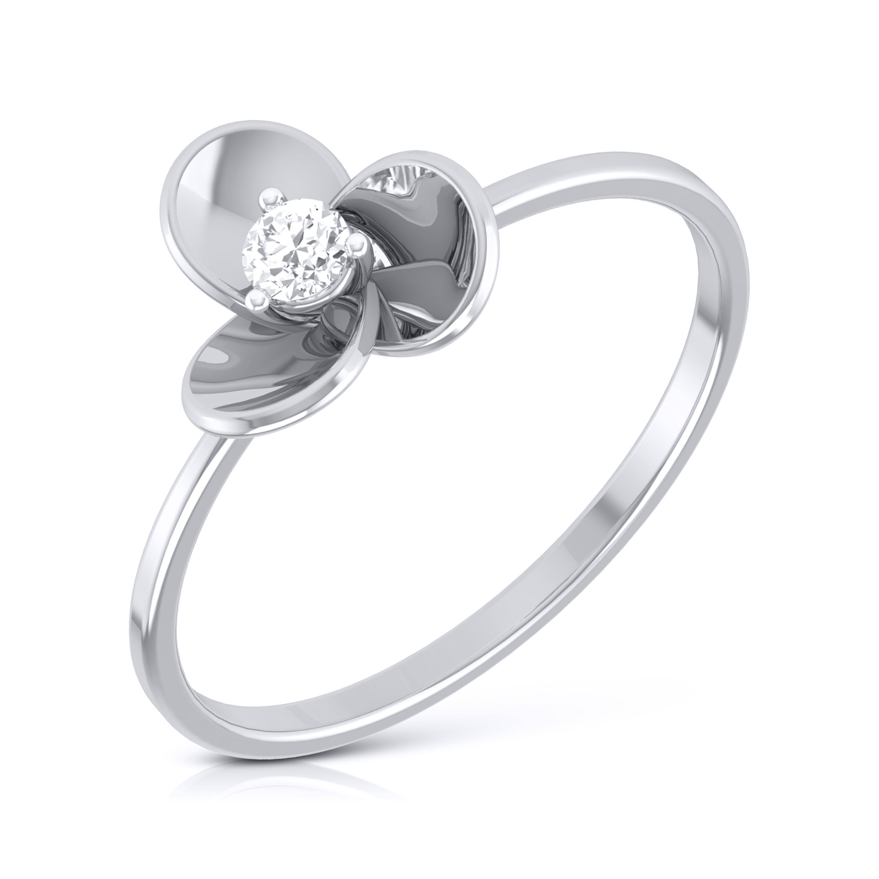 Bud lab grown diamond ring simple round ring design Fiona Diamonds