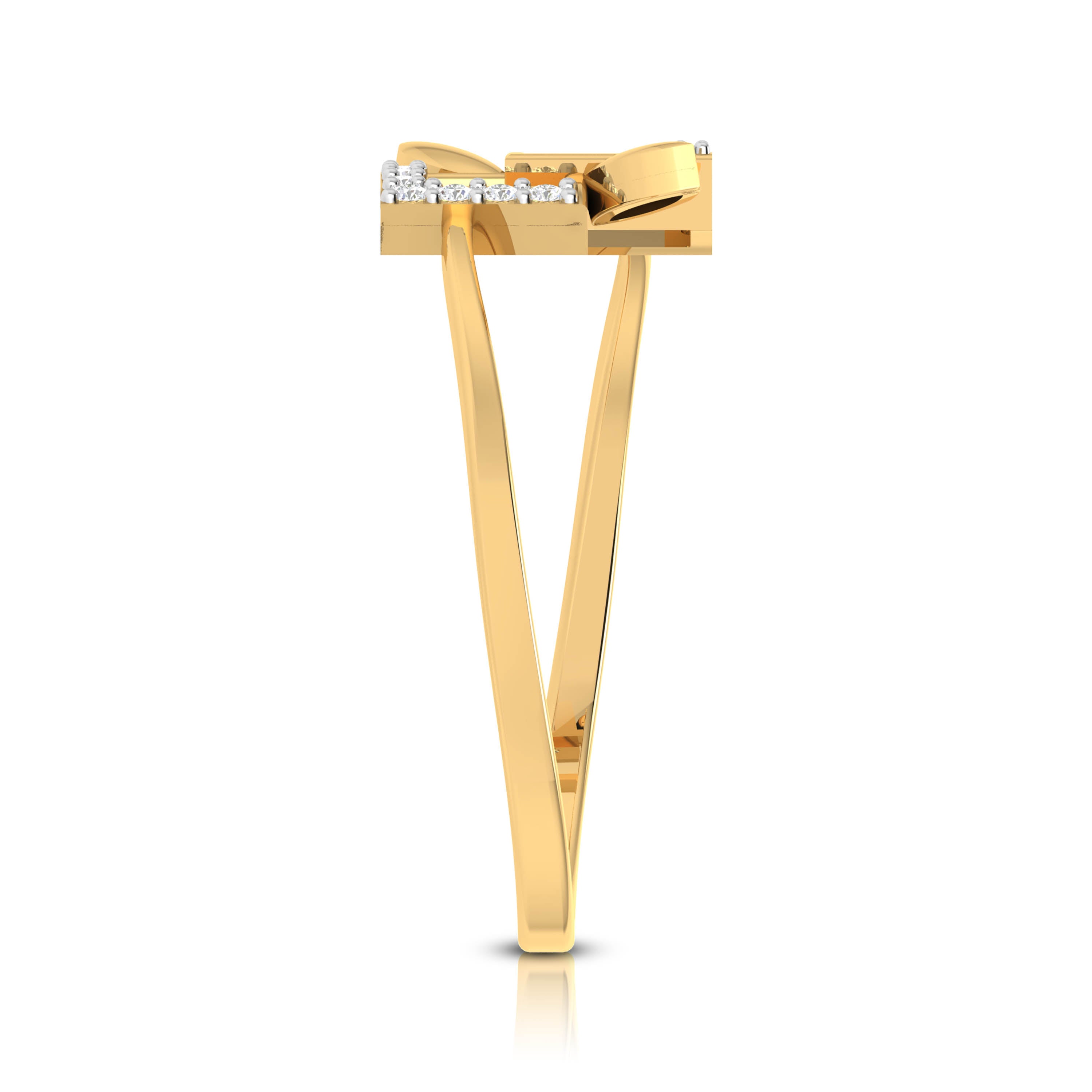 Oblique lab grown diamond ring unique ring design Fiona Diamonds