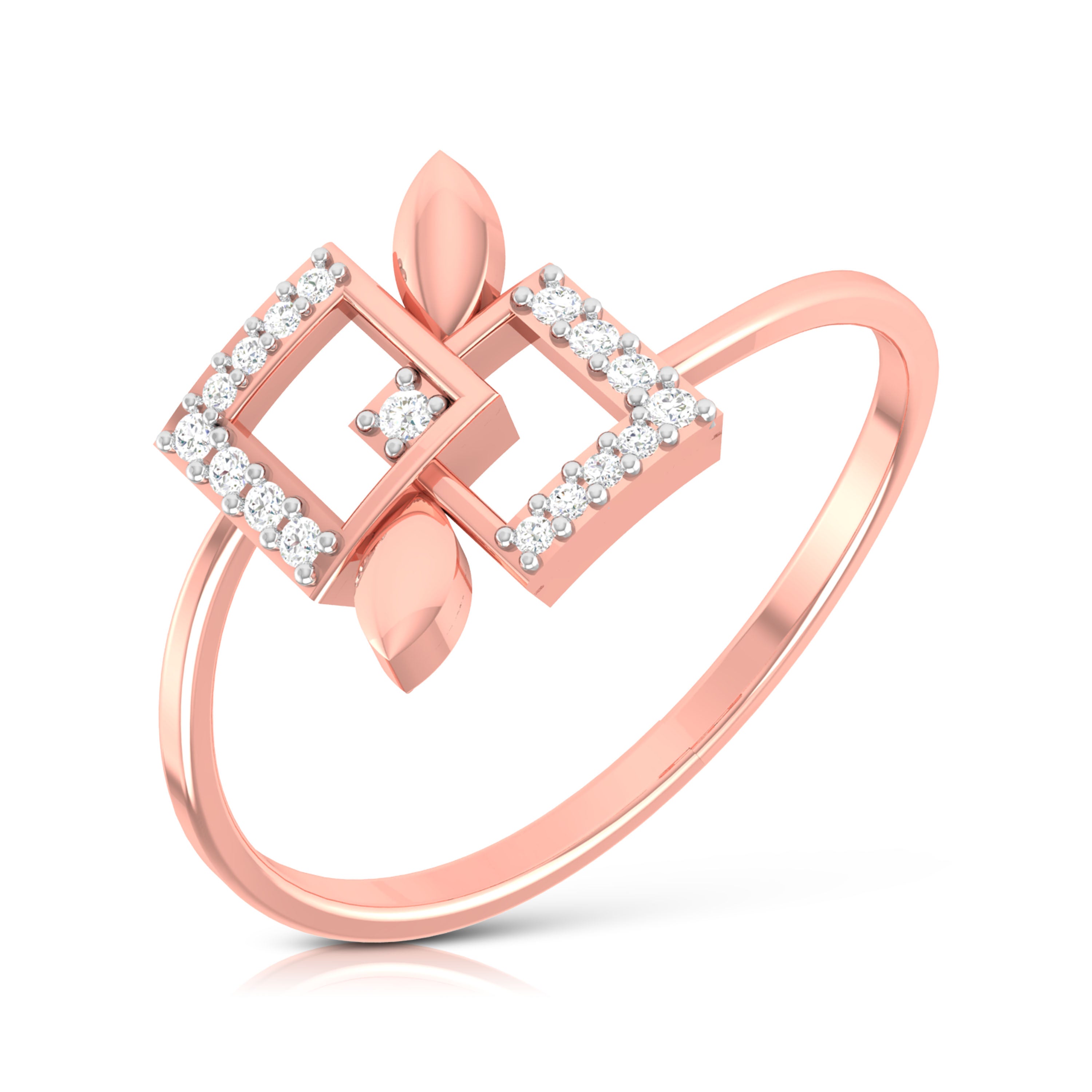 Oblique lab grown diamond ring unique ring design Fiona Diamonds