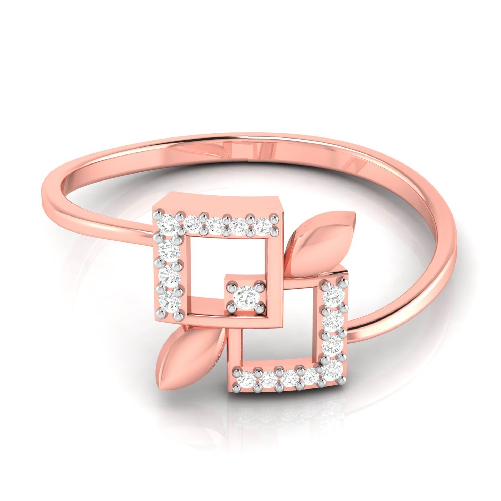 Oblique lab grown diamond ring unique ring design Fiona Diamonds