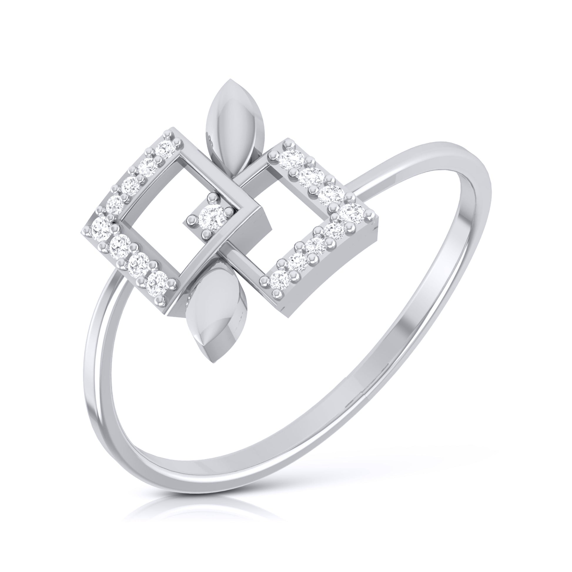 Oblique lab grown diamond ring unique ring design Fiona Diamonds