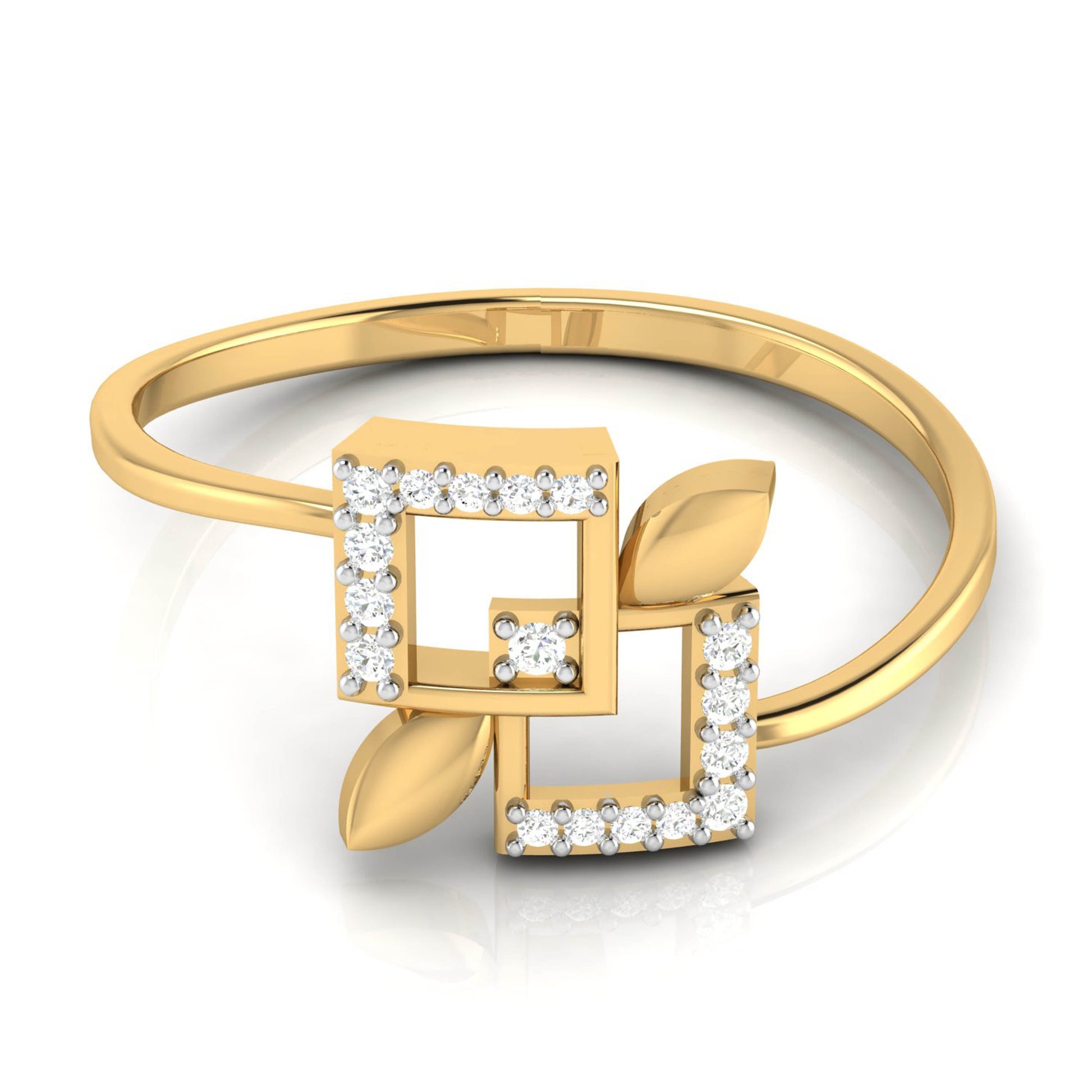 Oblique lab grown diamond ring unique ring design Fiona Diamonds