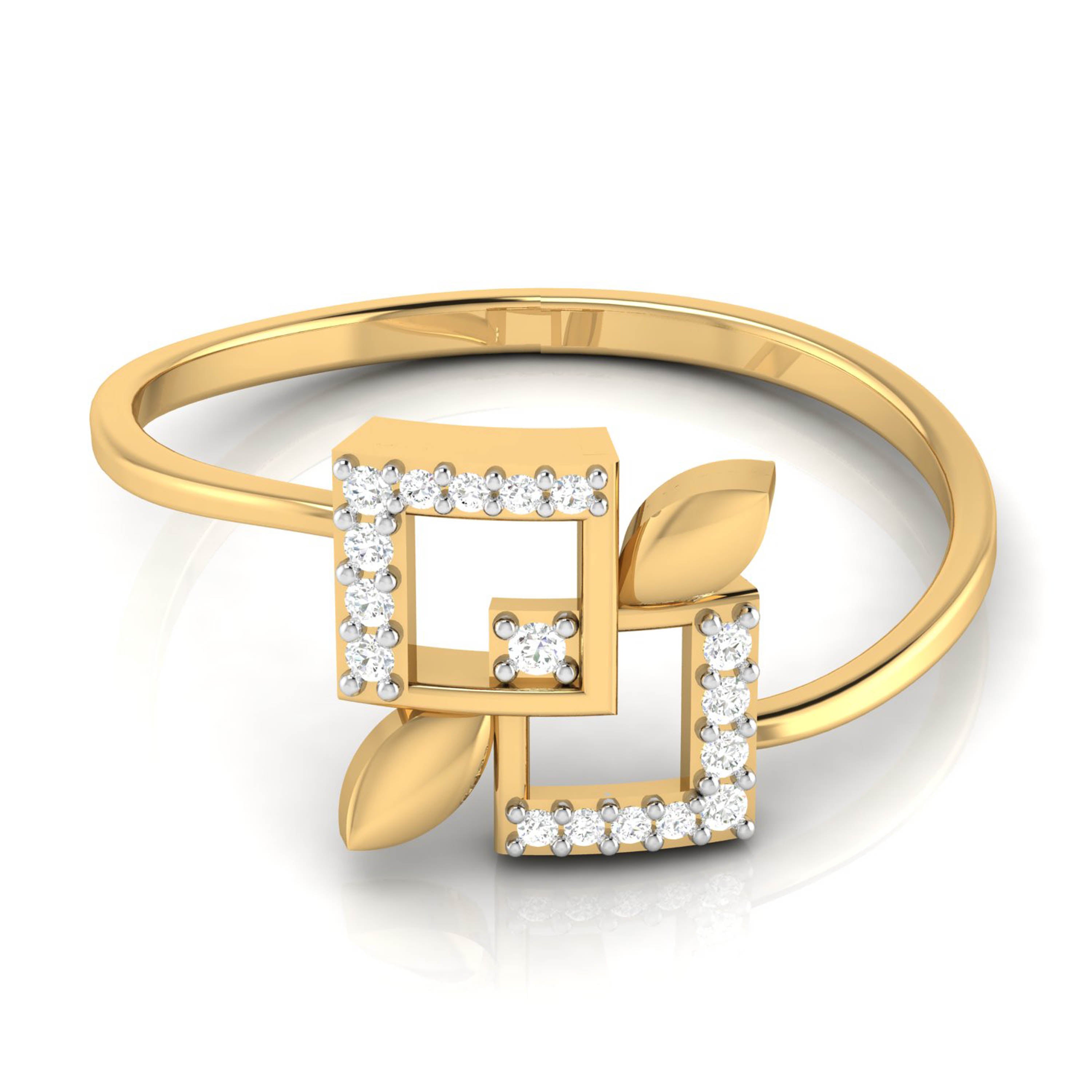 Oblique lab grown diamond ring unique ring design Fiona Diamonds