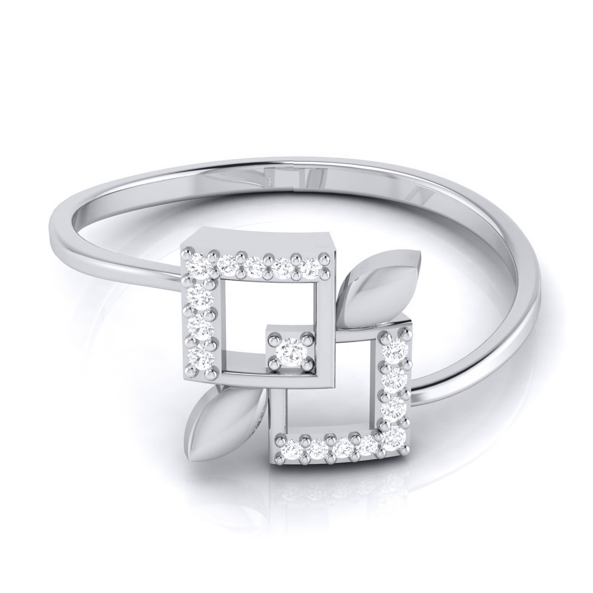 Oblique lab grown diamond ring unique ring design Fiona Diamonds