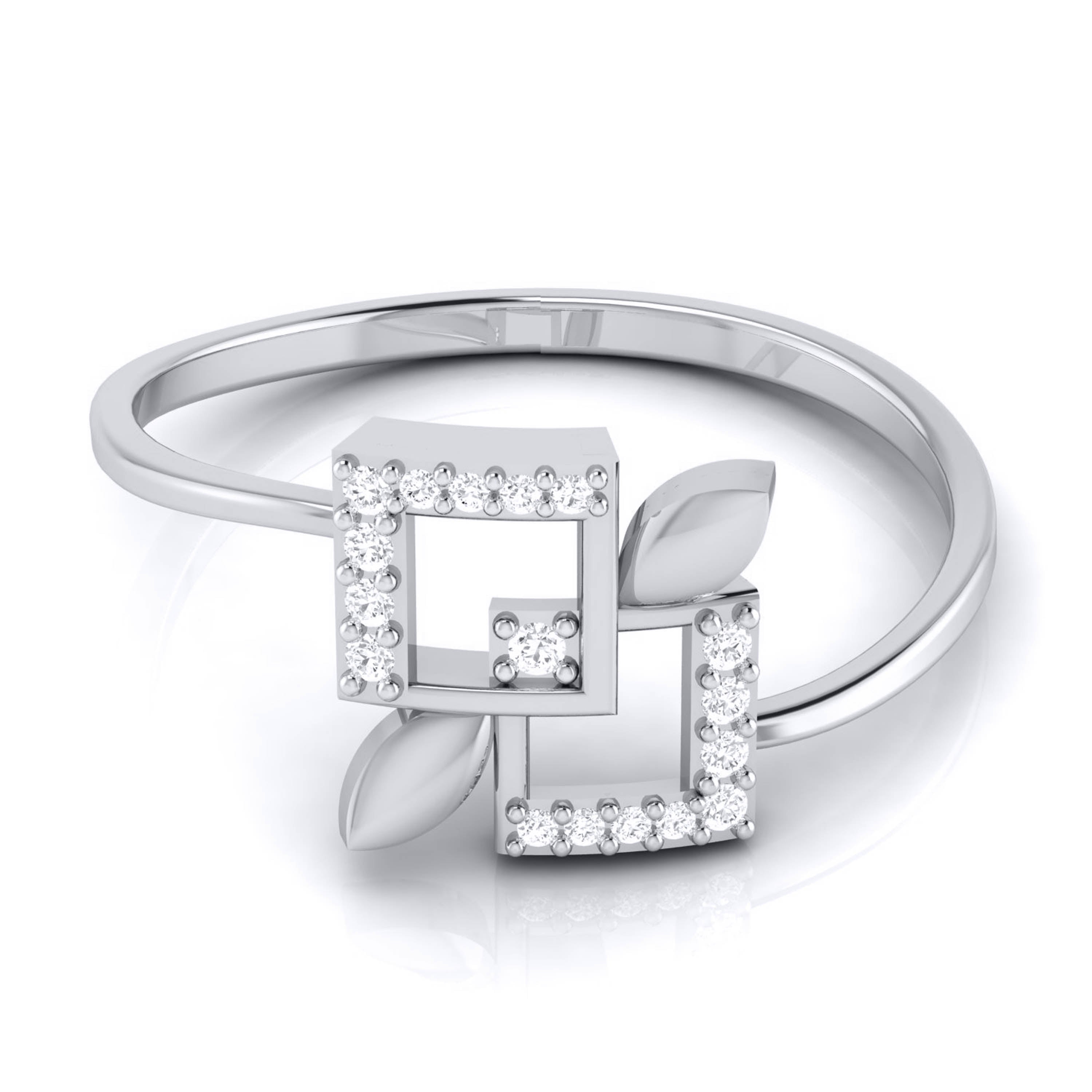 Oblique lab grown diamond ring unique ring design Fiona Diamonds
