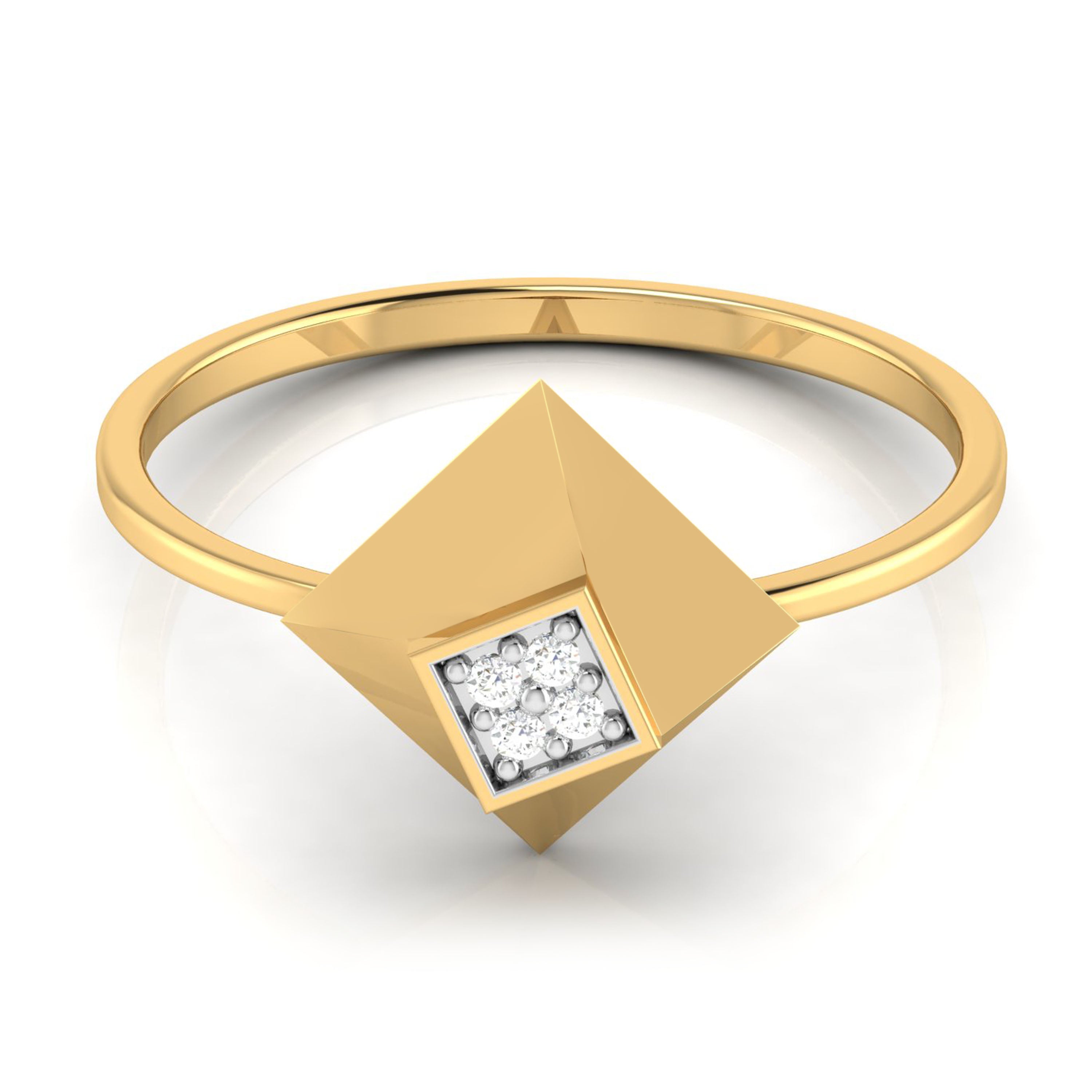 Tilting lab grown diamond ring sleek ring Fiona Diamonds