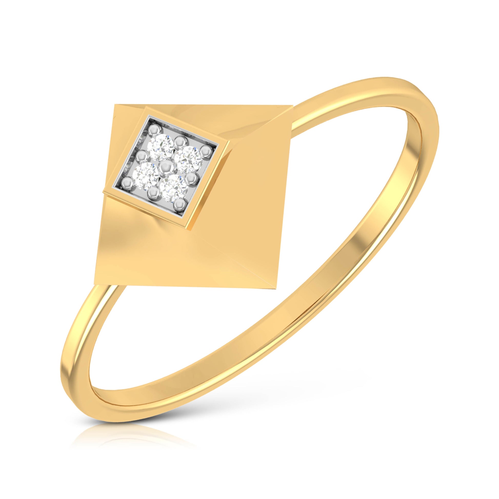Tilting lab grown diamond ring sleek ring Fiona Diamonds