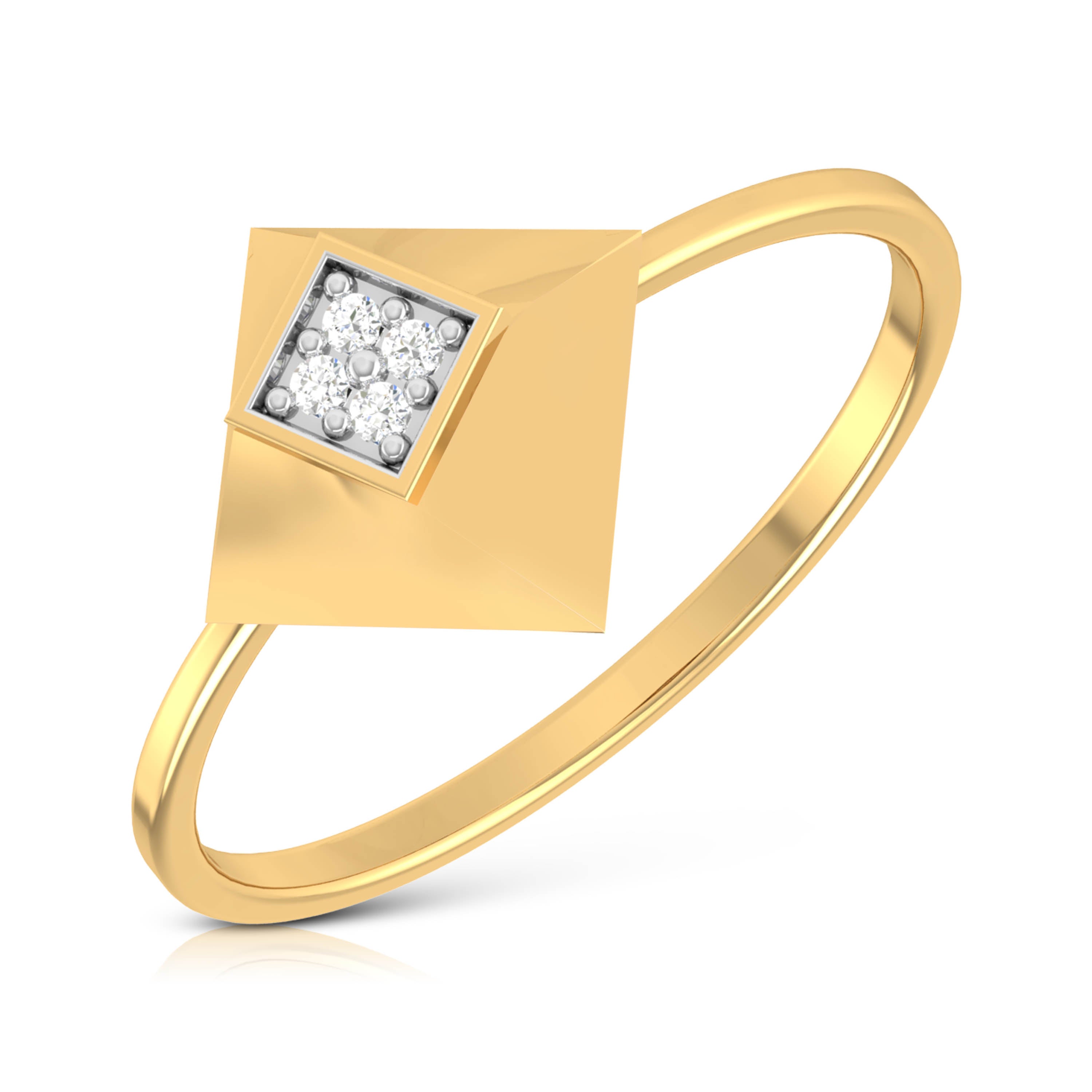 Tilting lab grown diamond ring sleek ring Fiona Diamonds