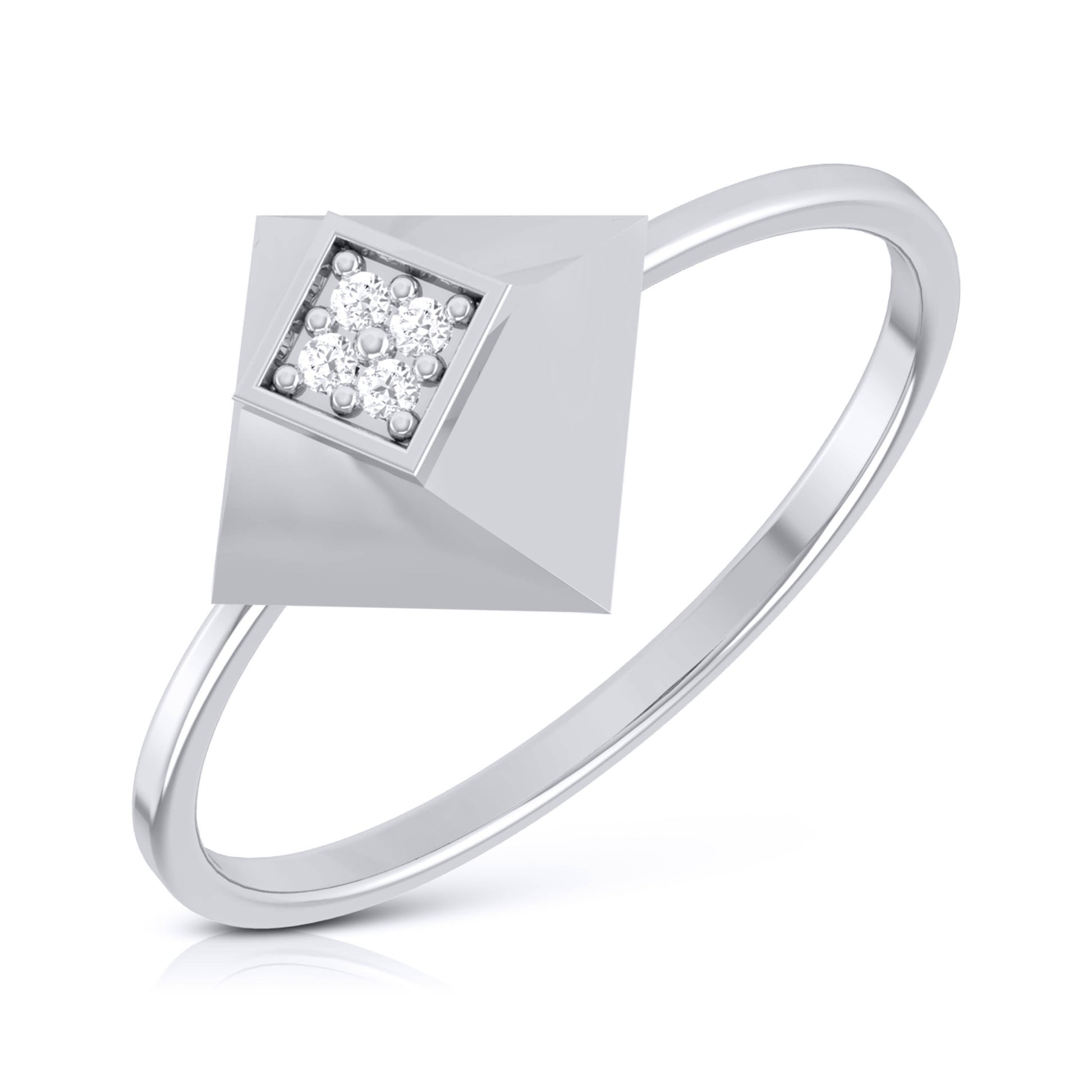 Tilting lab grown diamond ring sleek ring Fiona Diamonds