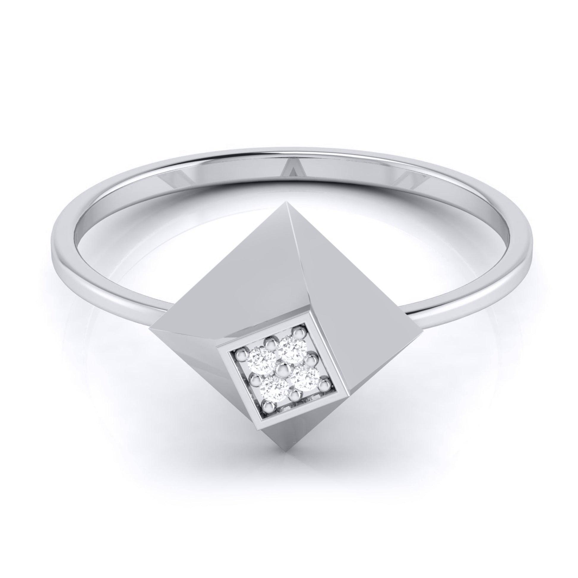 Tilting lab grown diamond ring sleek ring Fiona Diamonds