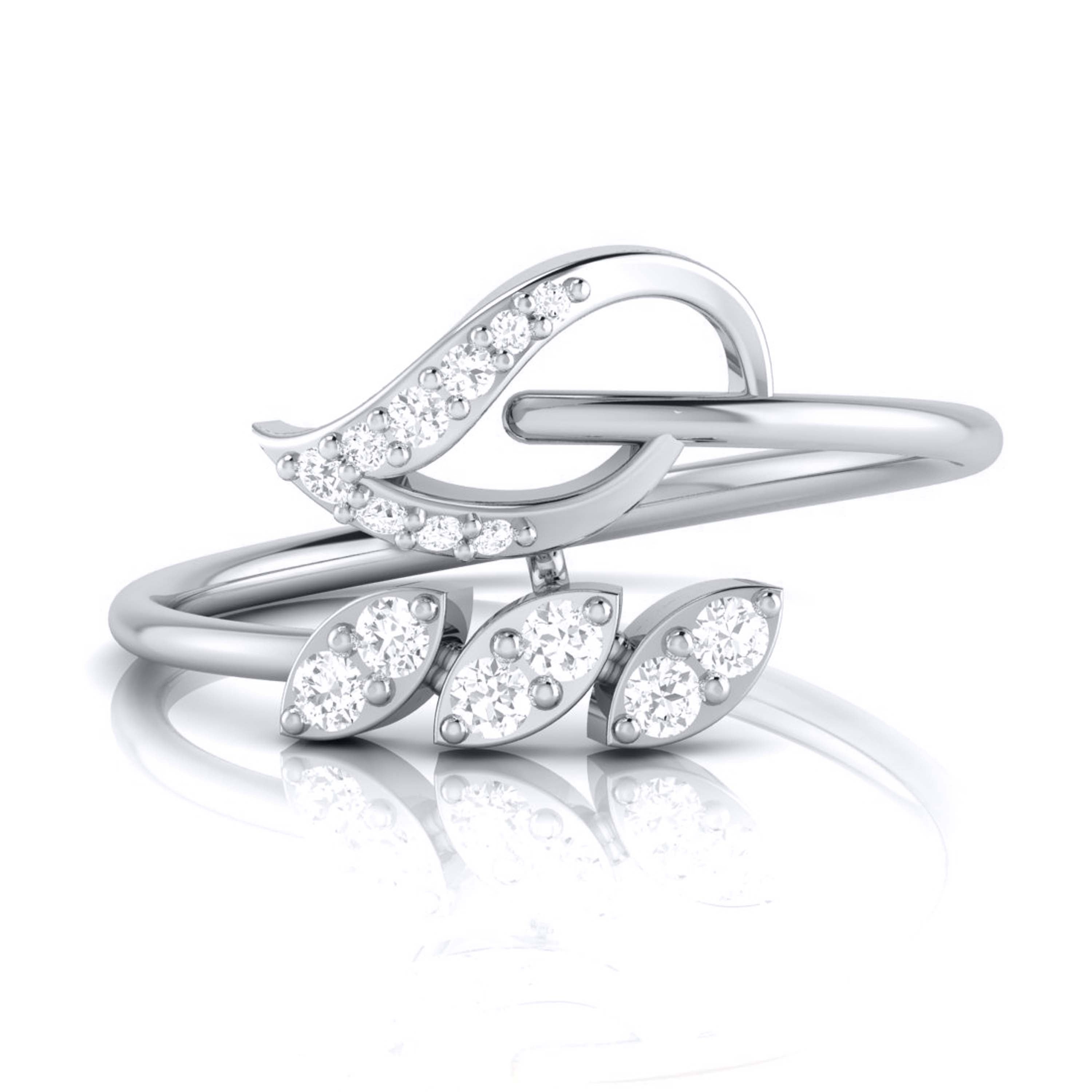 Pitched lab grown diamond ring simple round ring design Fiona Diamonds