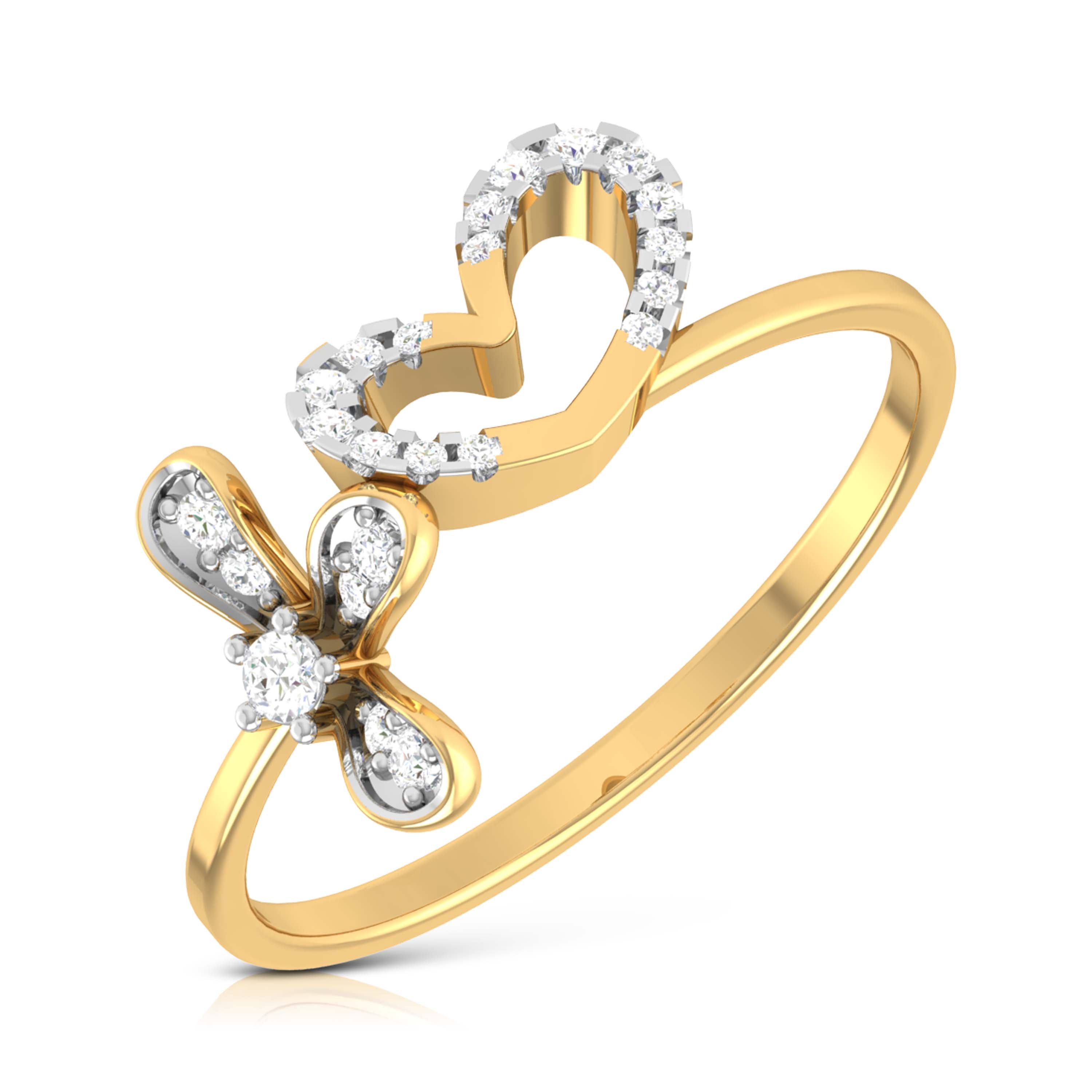 Leafty lab grown diamond ring trendy ring design Fiona Diamonds