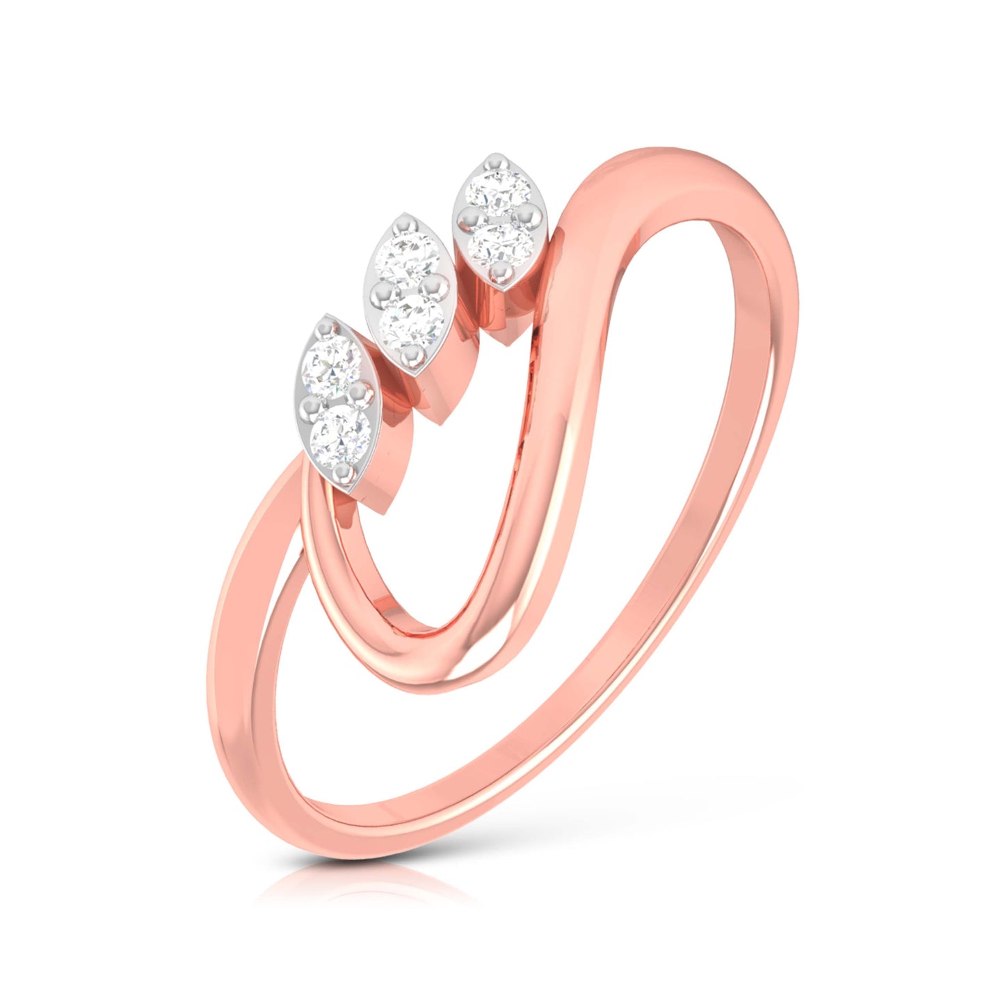 Clover Luxury Diamond Gap Ring-Candere by Kalyan Jewellers