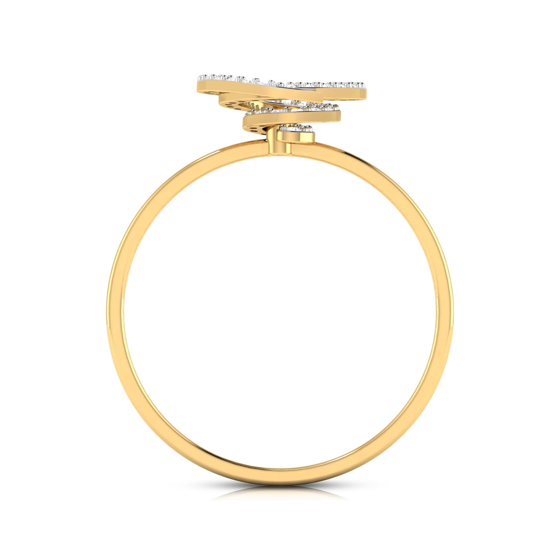 Curlicue lab grown diamond ring trendy ring design Fiona Diamonds