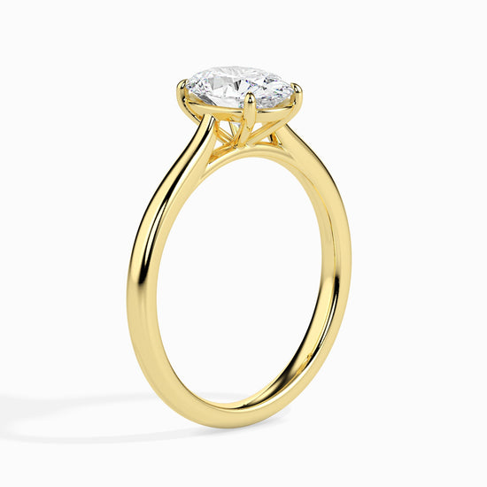 Solitaire Engagement Ring in 18 karat Yellow Gold  Lab Diamond Ring by Fiona Diamonds