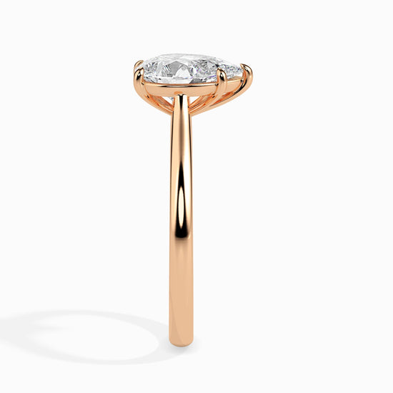 2ct Pear Lab Diamond Sole Solitaire Ring - Fiona Diamonds - Fiona Diamonds