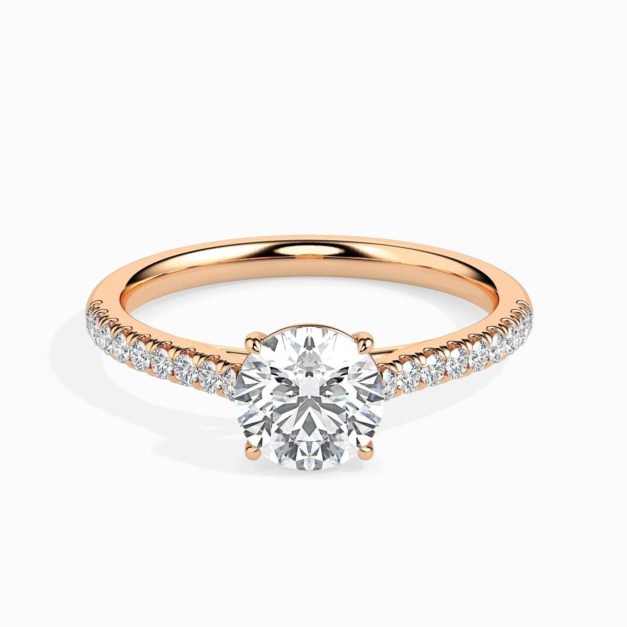 50 pointer Lab Diamond  solitaire engagement ring 18 karat rose gold Fiona Diamonds