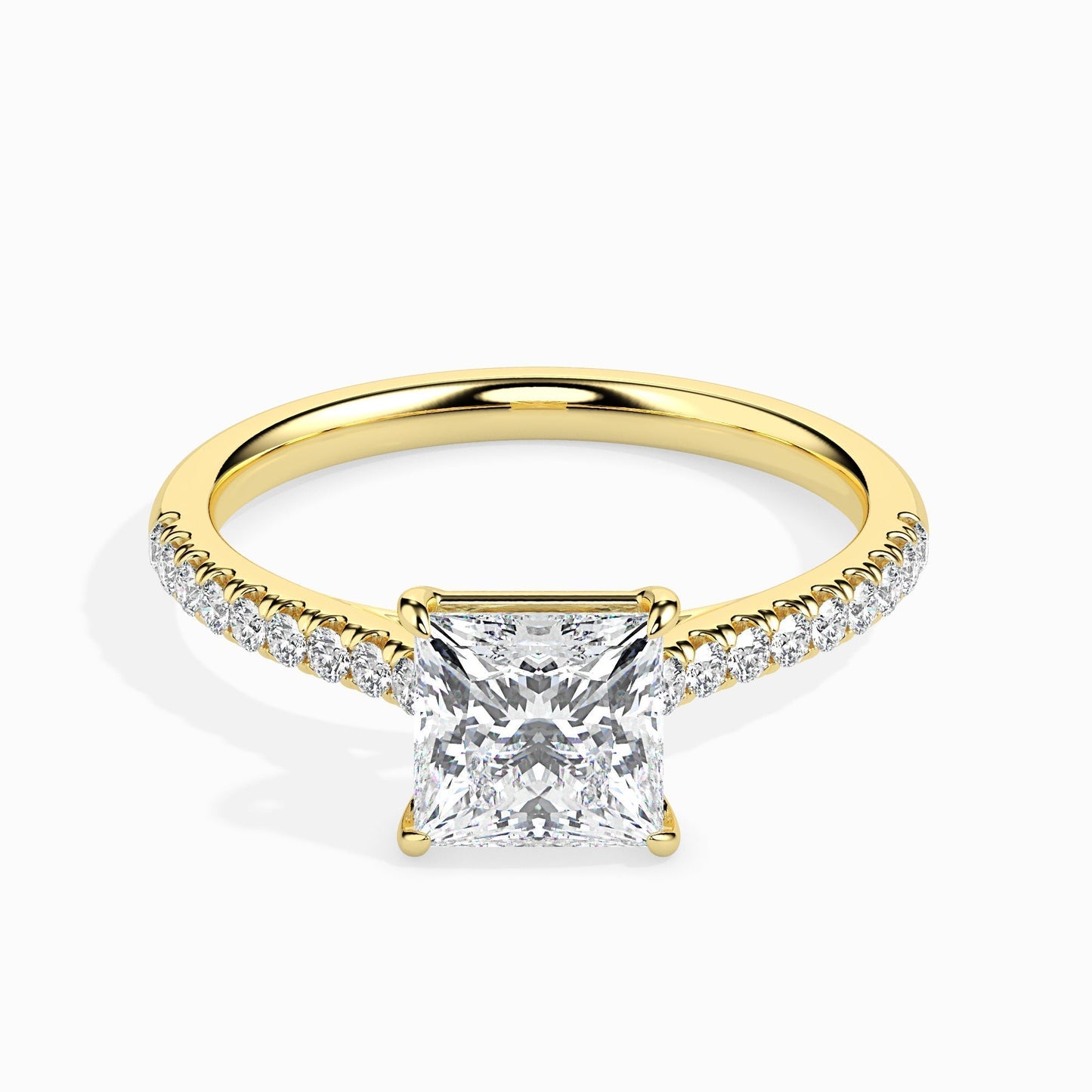 2ct Princess Lab Diamond Hermit Solitaire Ring - Fiona Diamonds - Fiona Diamonds