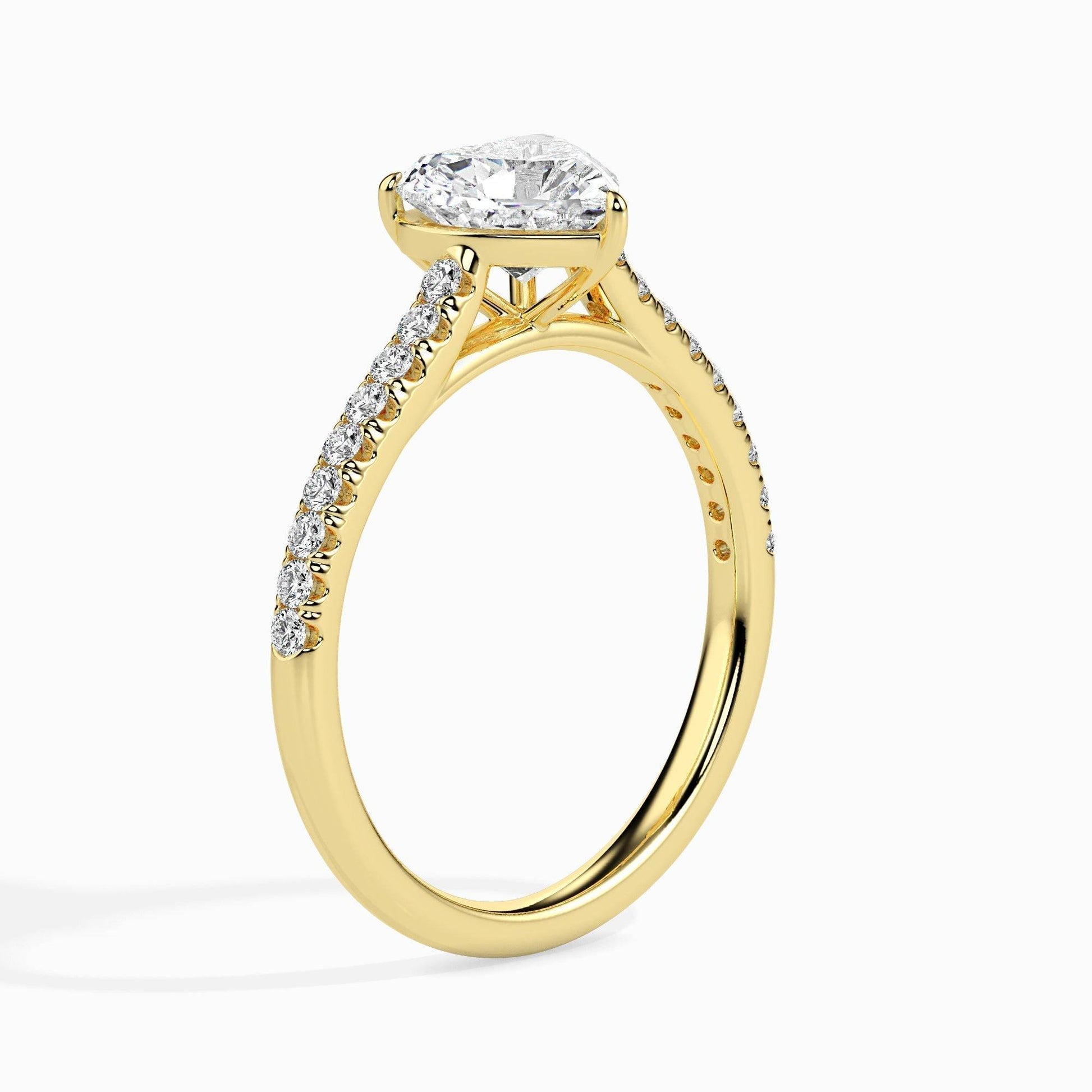 1ct Heart Lab Diamond Ivy Solitaire Ring - Fiona Diamonds - Fiona Diamonds