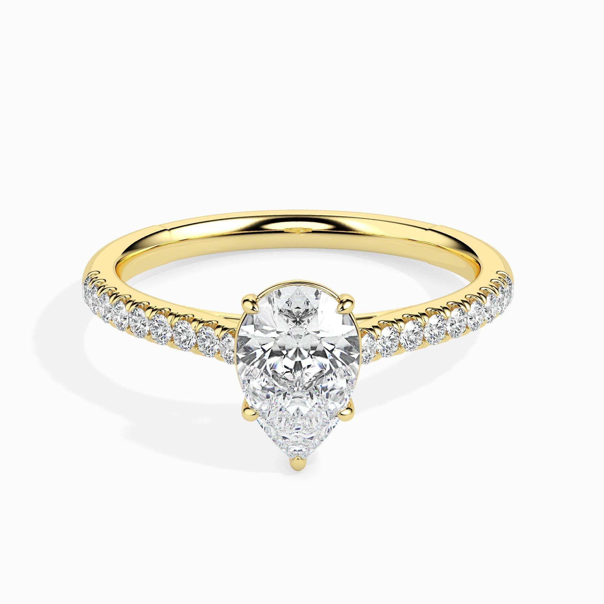 2ct Pear Lab Diamond Mark Solitaire Ring - Fiona Diamonds - Fiona Diamonds