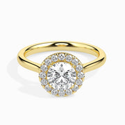 2ct Round Halo Lab Diamond Hunk Ring - Fiona Diamonds - Fiona Diamonds