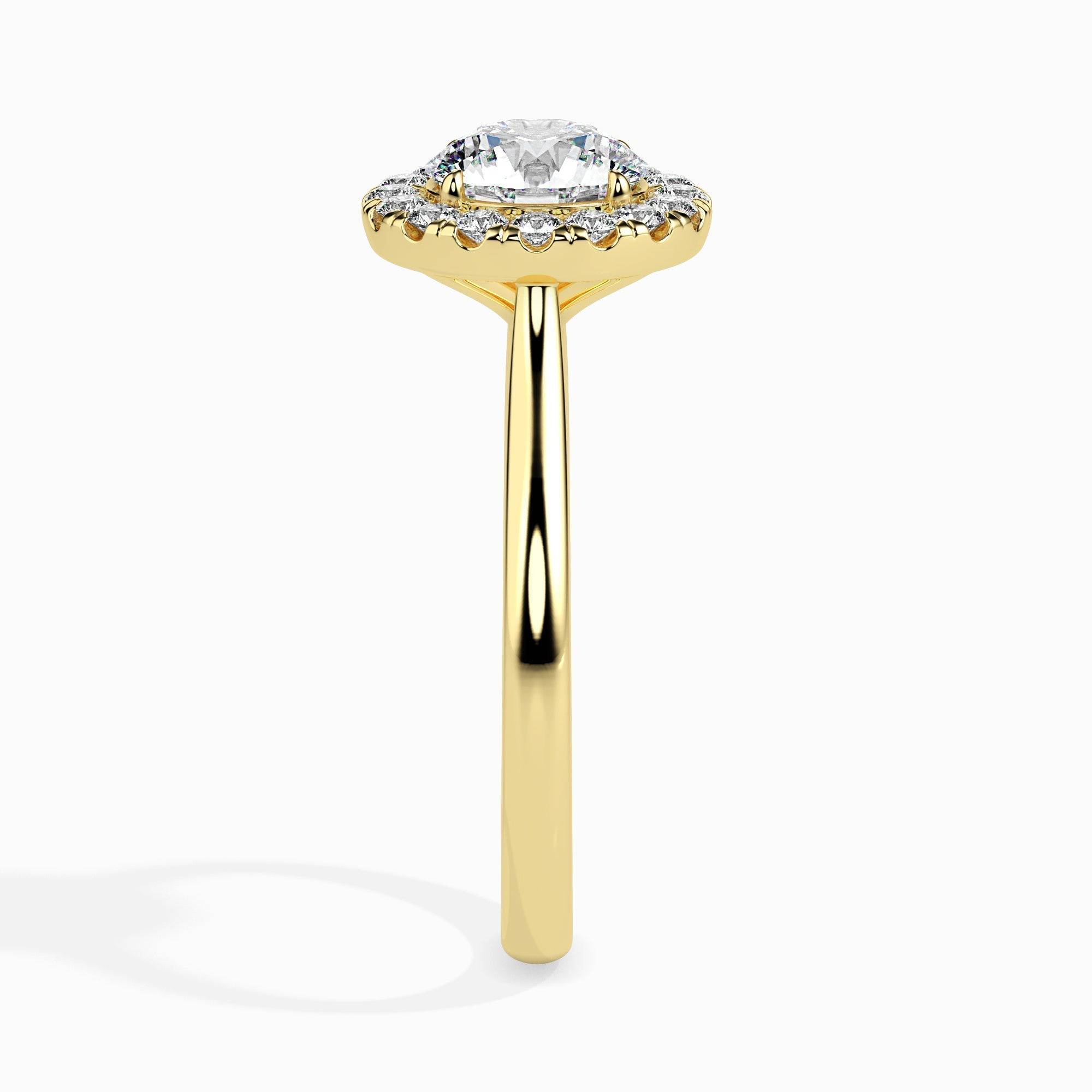 1.5ct Round Halo Lab Diamond Hunk Ring - Fiona Diamonds - Fiona Diamonds