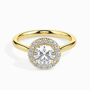 1.5ct Round Halo Lab Diamond Hunk Ring - Fiona Diamonds - Fiona Diamonds