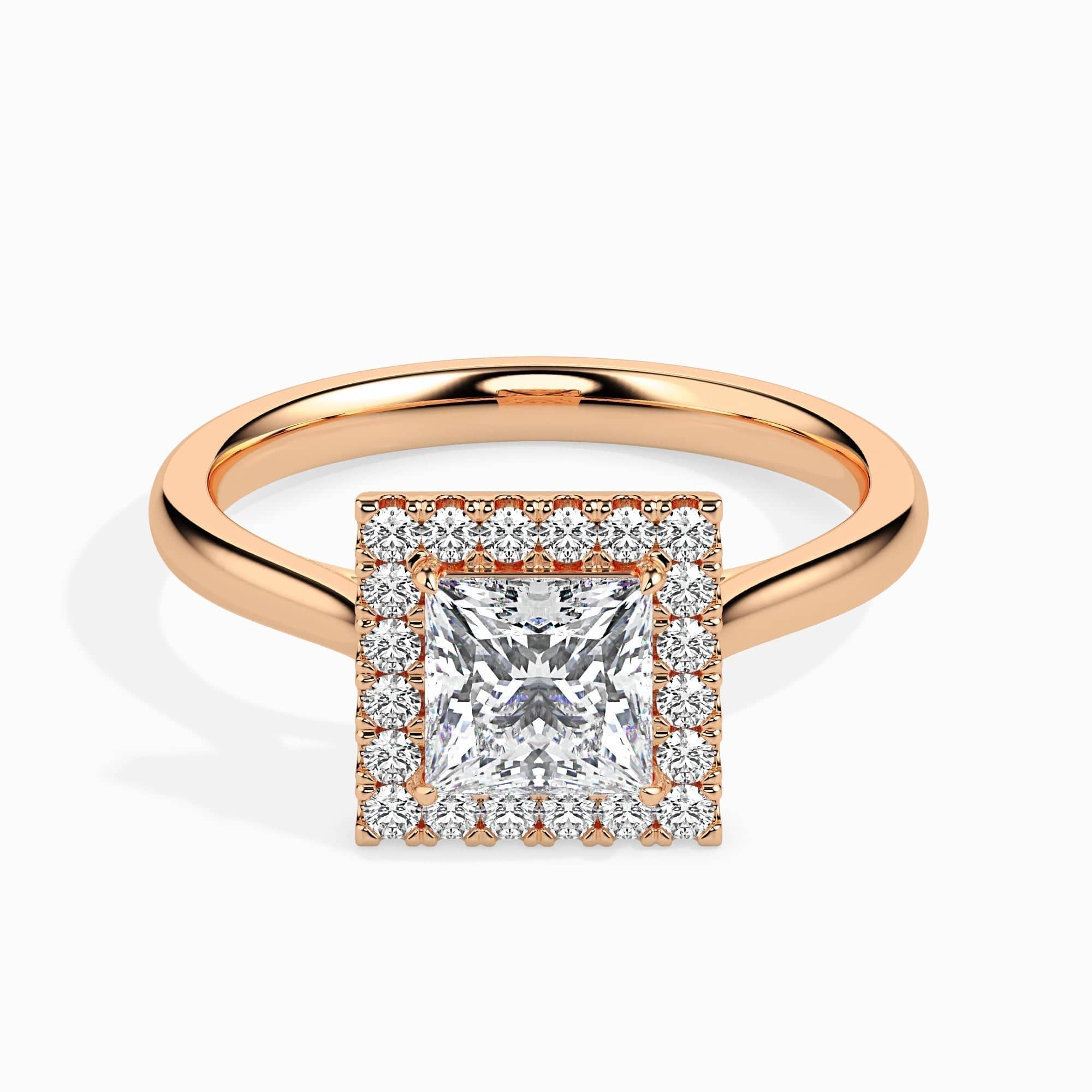 1.5ct Princess Halo Lab Diamond Vivian Ring - Fiona Diamonds - Fiona Diamonds