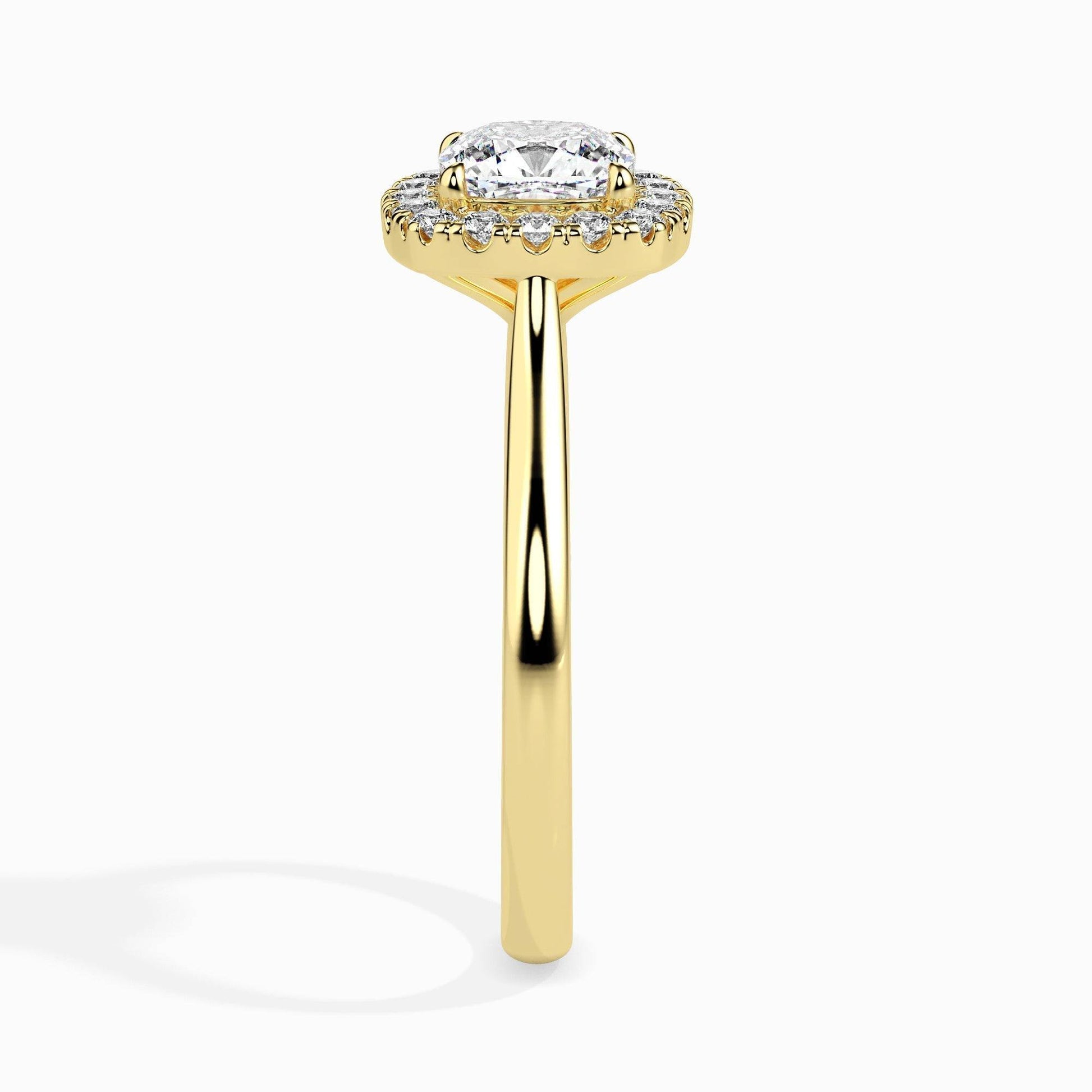 2ct Cushion Halo Lab Diamond Vapor Ring - Fiona Diamonds - Fiona Diamonds
