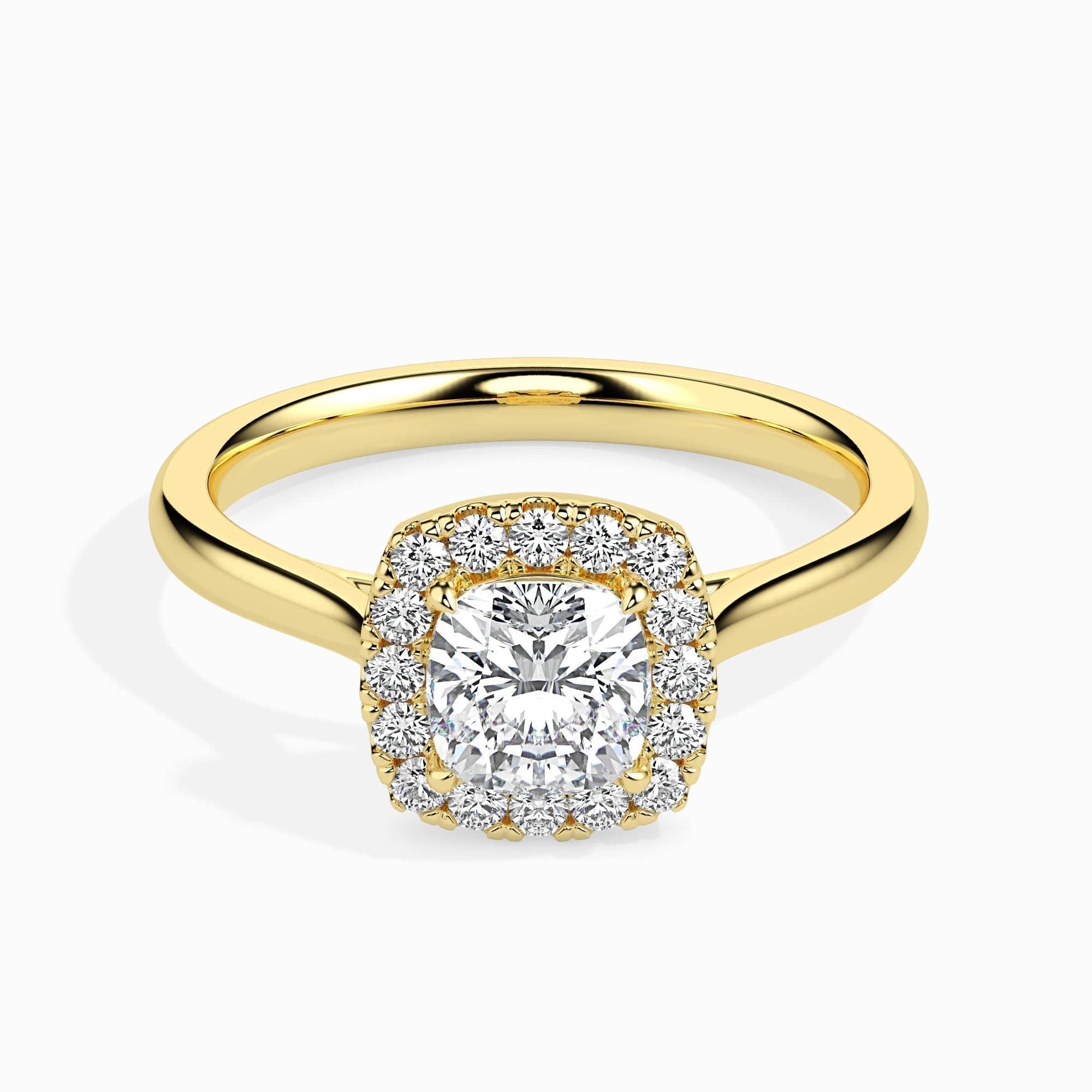 2ct Cushion Halo Lab Diamond Vapor Ring - Fiona Diamonds - Fiona Diamonds