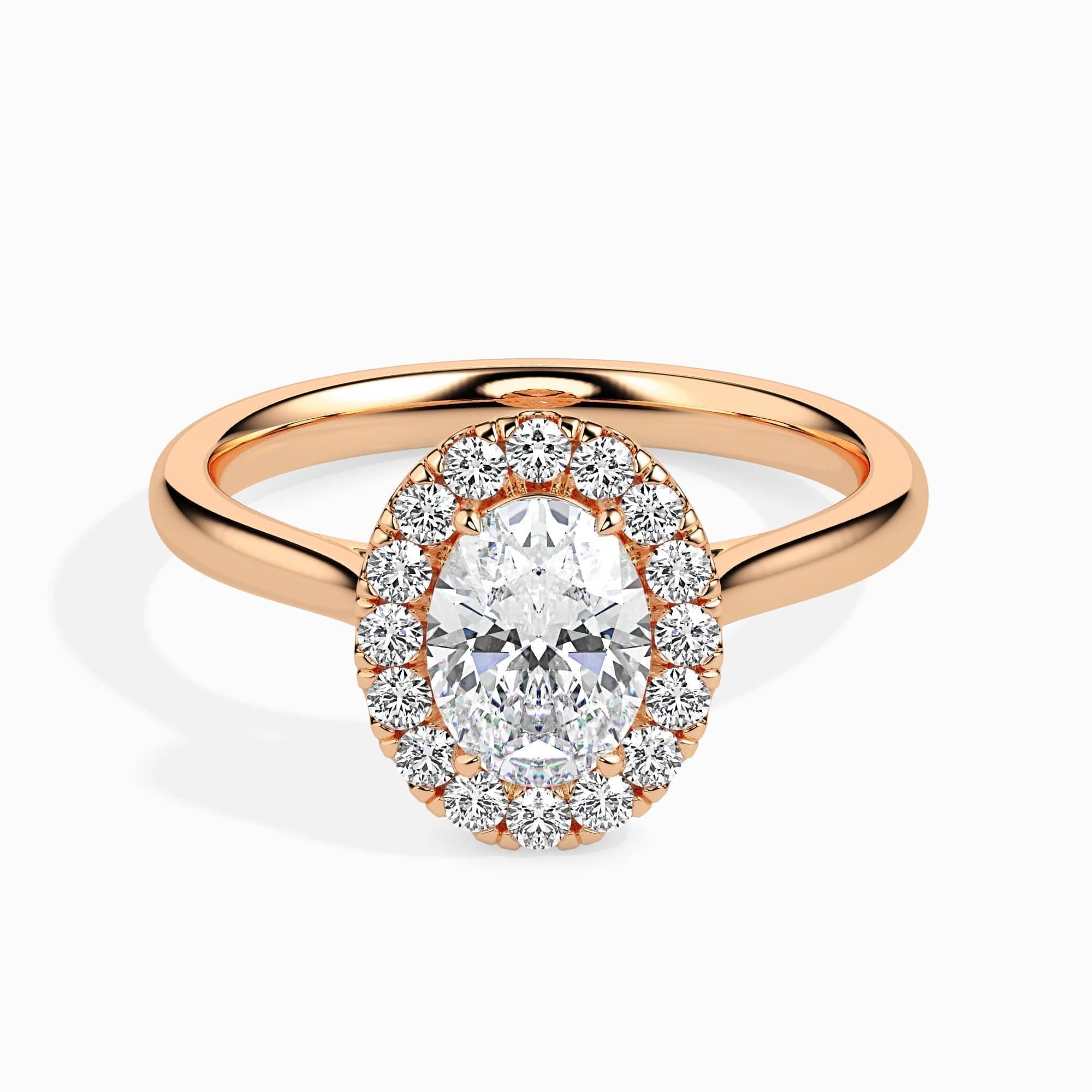 1ct Oval Halo Lab Diamond Actual Ring - Fiona Diamonds - Fiona Diamonds