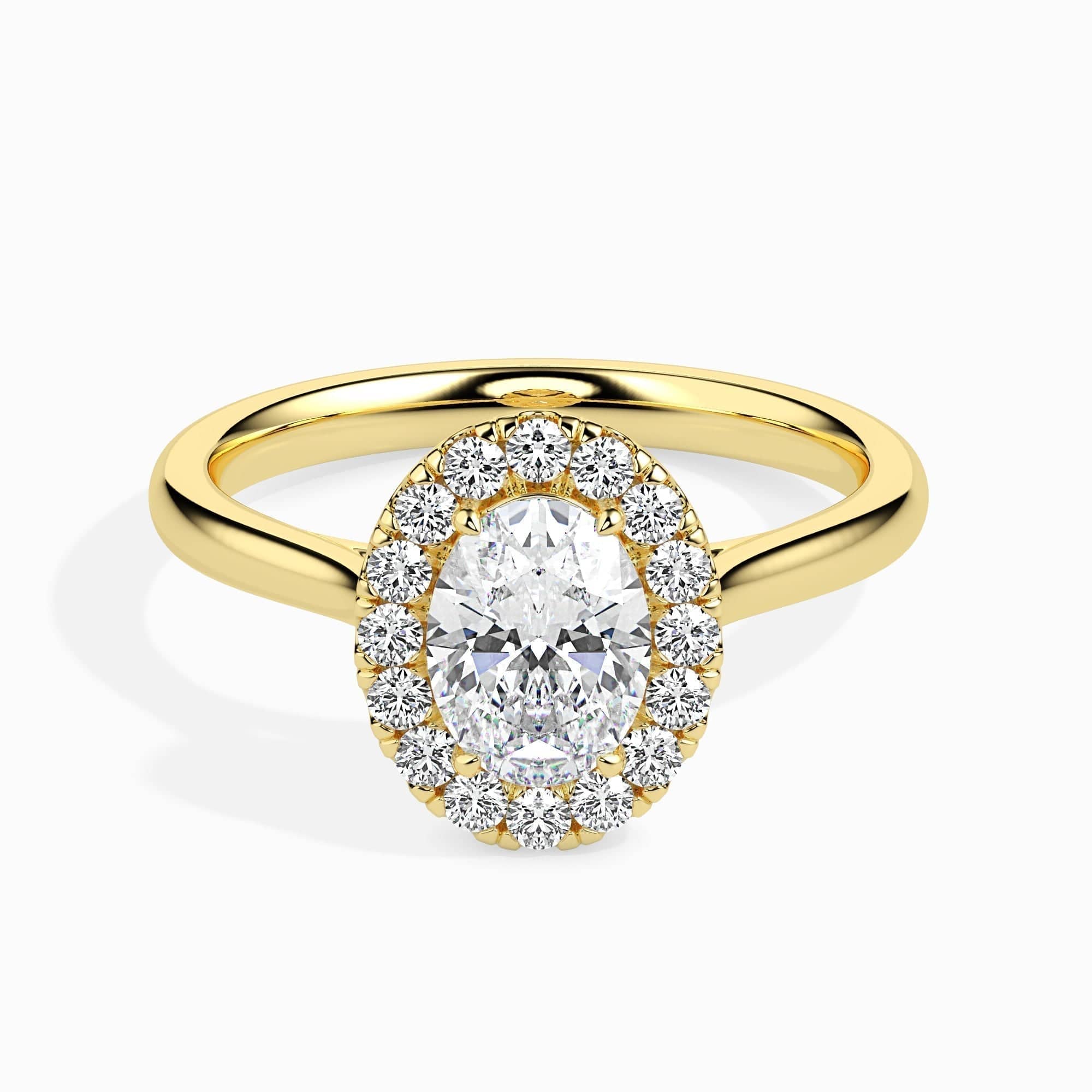 1ct Oval Halo Lab Diamond Actual Ring - Fiona Diamonds - Fiona Diamonds