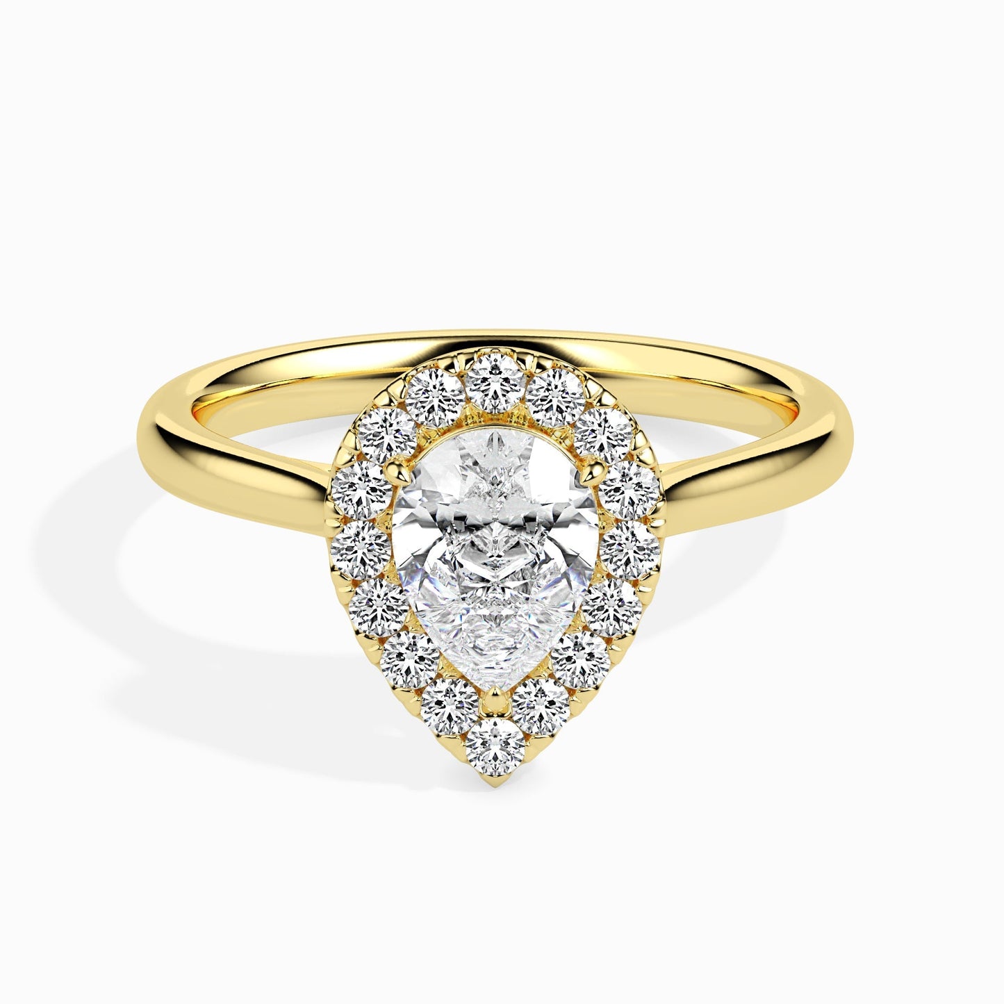 1.5ct Pear Halo Lab Diamond Sprico Ring - Fiona Diamonds - Fiona Diamonds