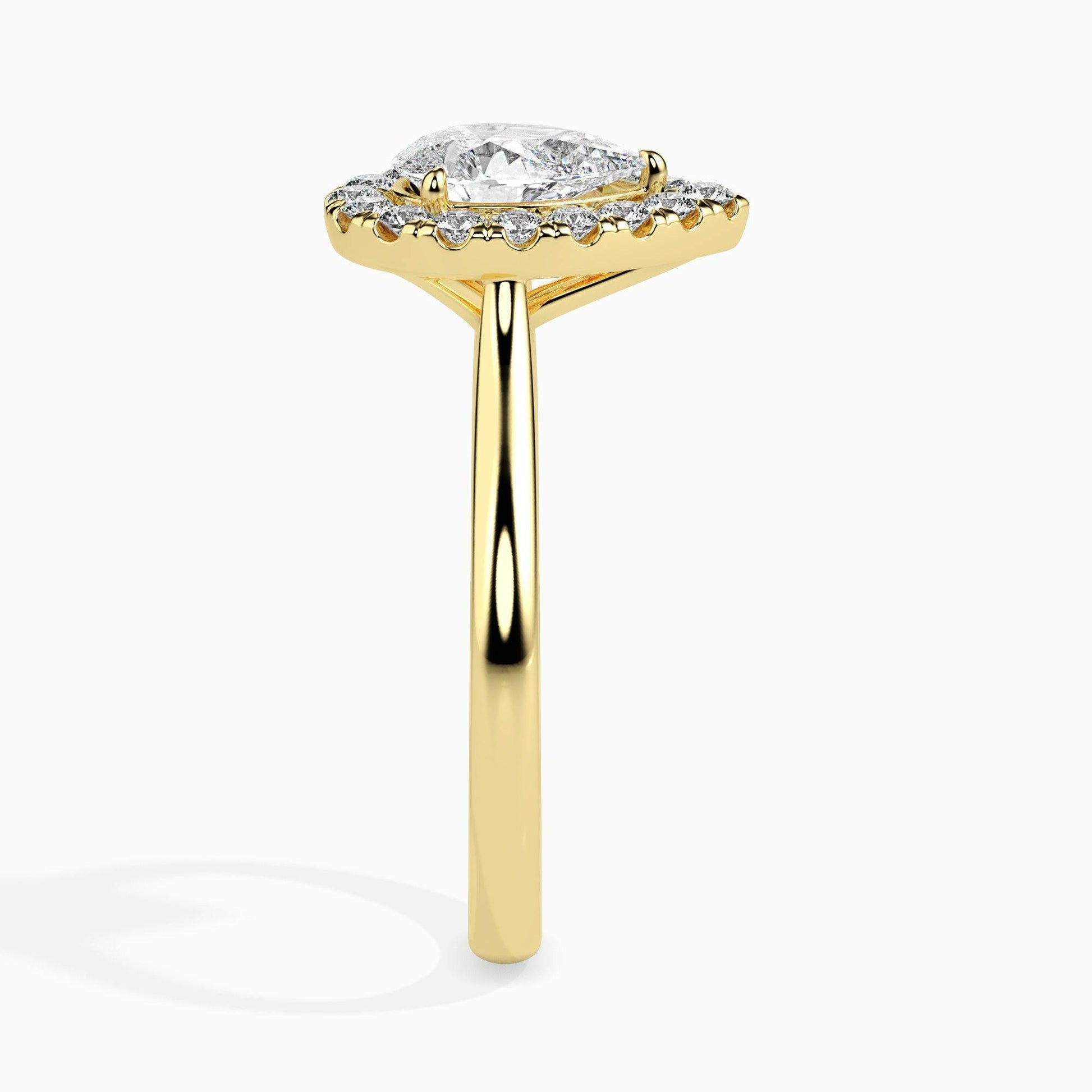 1.5ct Pear Halo Lab Diamond Sprico Ring - Fiona Diamonds - Fiona Diamonds