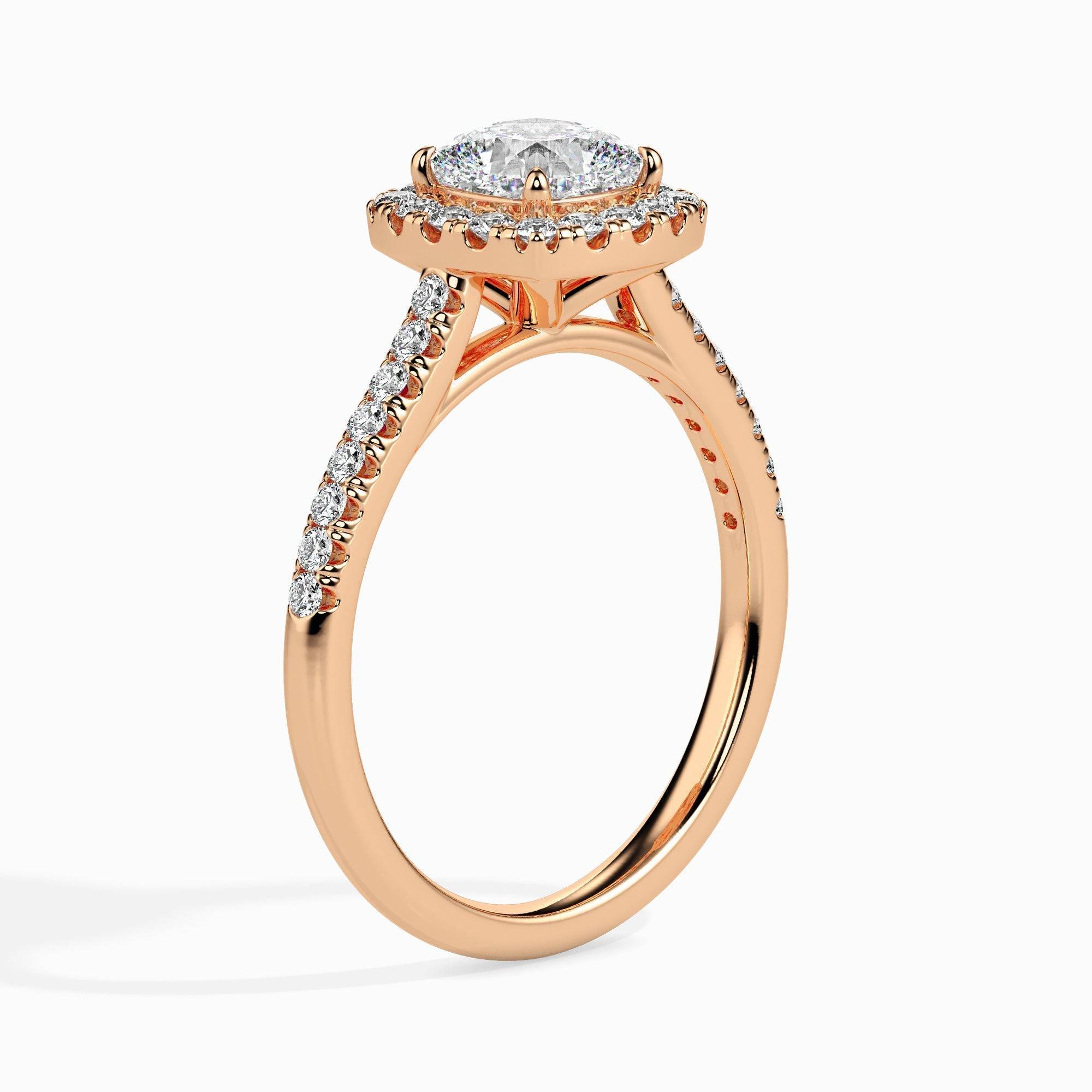2ct Cushion Halo Lab Diamond Stretch Ring - Fiona Diamonds - Fiona Diamonds