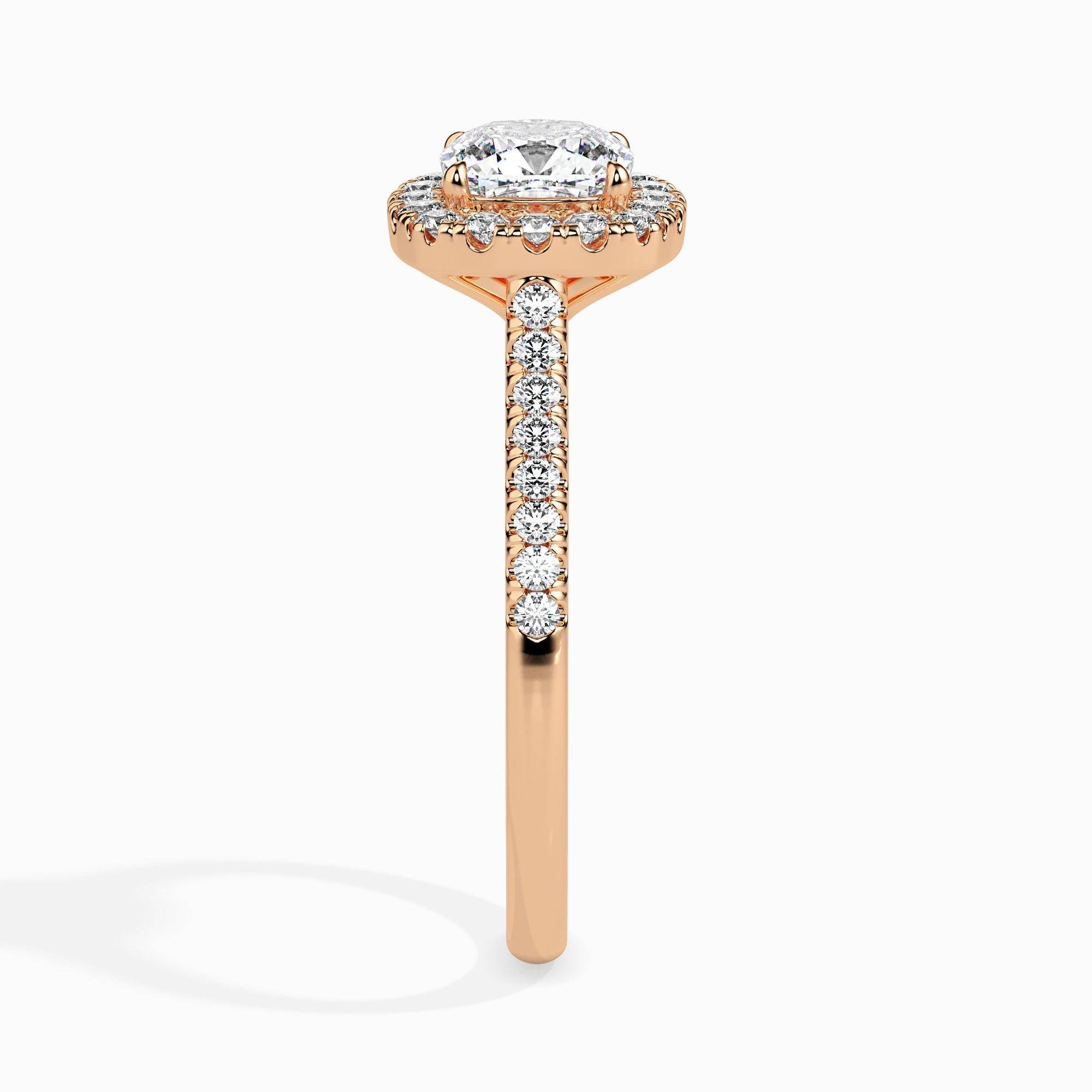2ct Cushion Halo Lab Diamond Stretch Ring - Fiona Diamonds - Fiona Diamonds