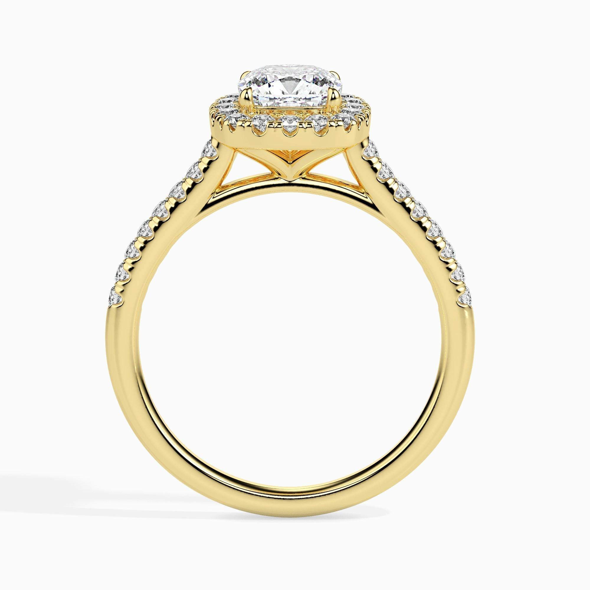 2ct Cushion Halo Lab Diamond Stretch Ring - Fiona Diamonds - Fiona Diamonds