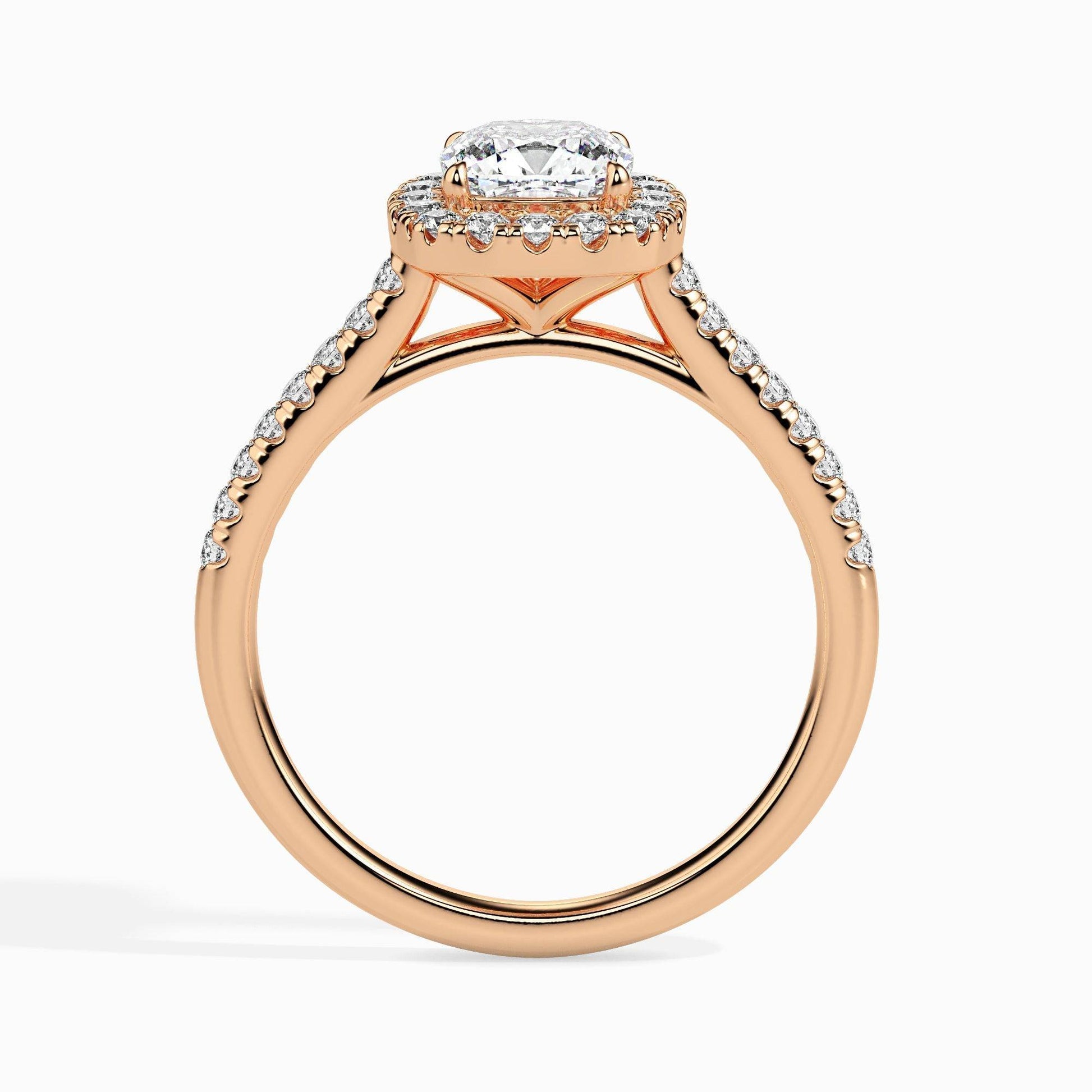 2ct Cushion Halo Lab Diamond Stretch Ring - Fiona Diamonds - Fiona Diamonds