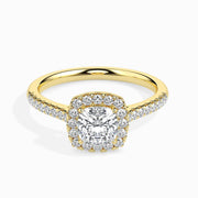 1ct Cushion Halo Lab Diamond Stretch Ring - Fiona Diamonds - Fiona Diamonds