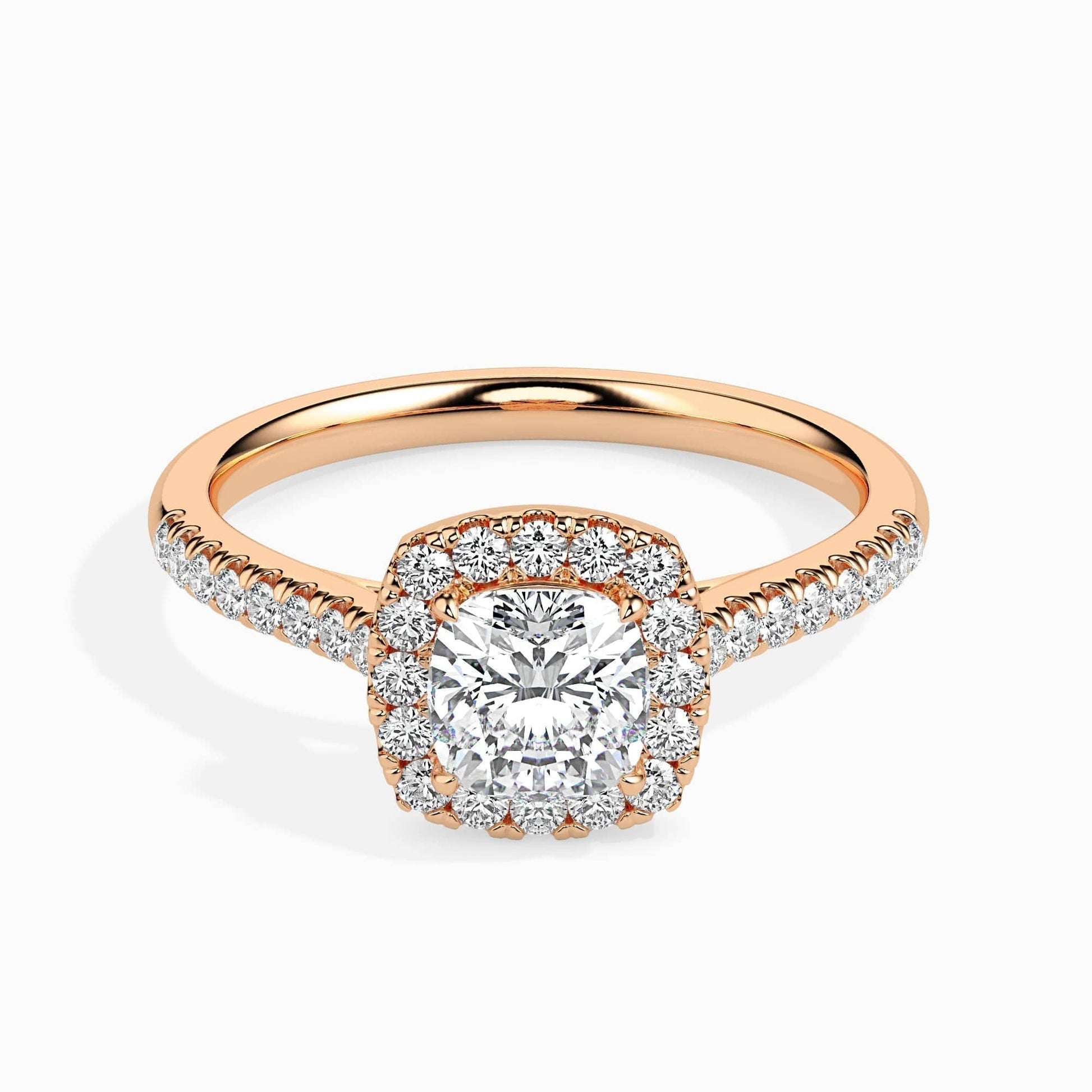 2ct Cushion Halo Lab Diamond Stretch Ring - Fiona Diamonds - Fiona Diamonds