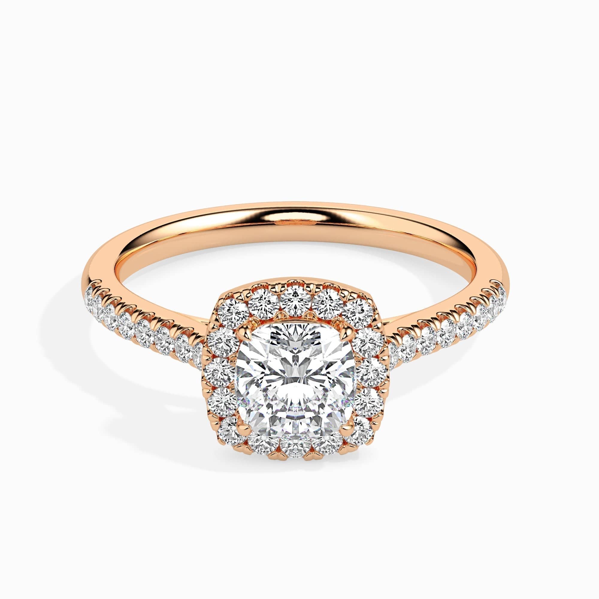 2ct Cushion Halo Lab Diamond Stretch Ring - Fiona Diamonds - Fiona Diamonds
