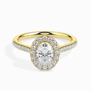 1.5ct Oval Halo Lab Diamond Bliss Ring - Fiona Diamonds - Fiona Diamonds