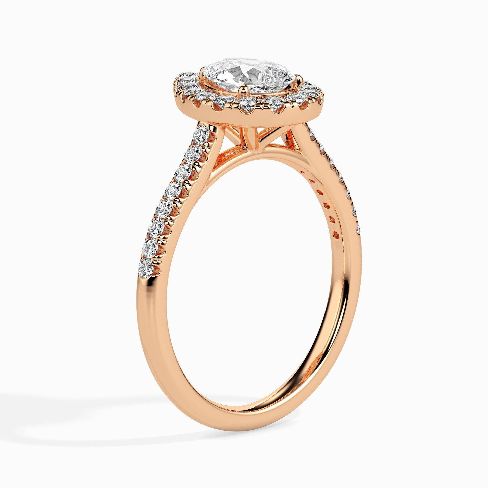 2ct Pear Halo Lab Diamond Zion Ring - Fiona Diamonds - Fiona Diamonds