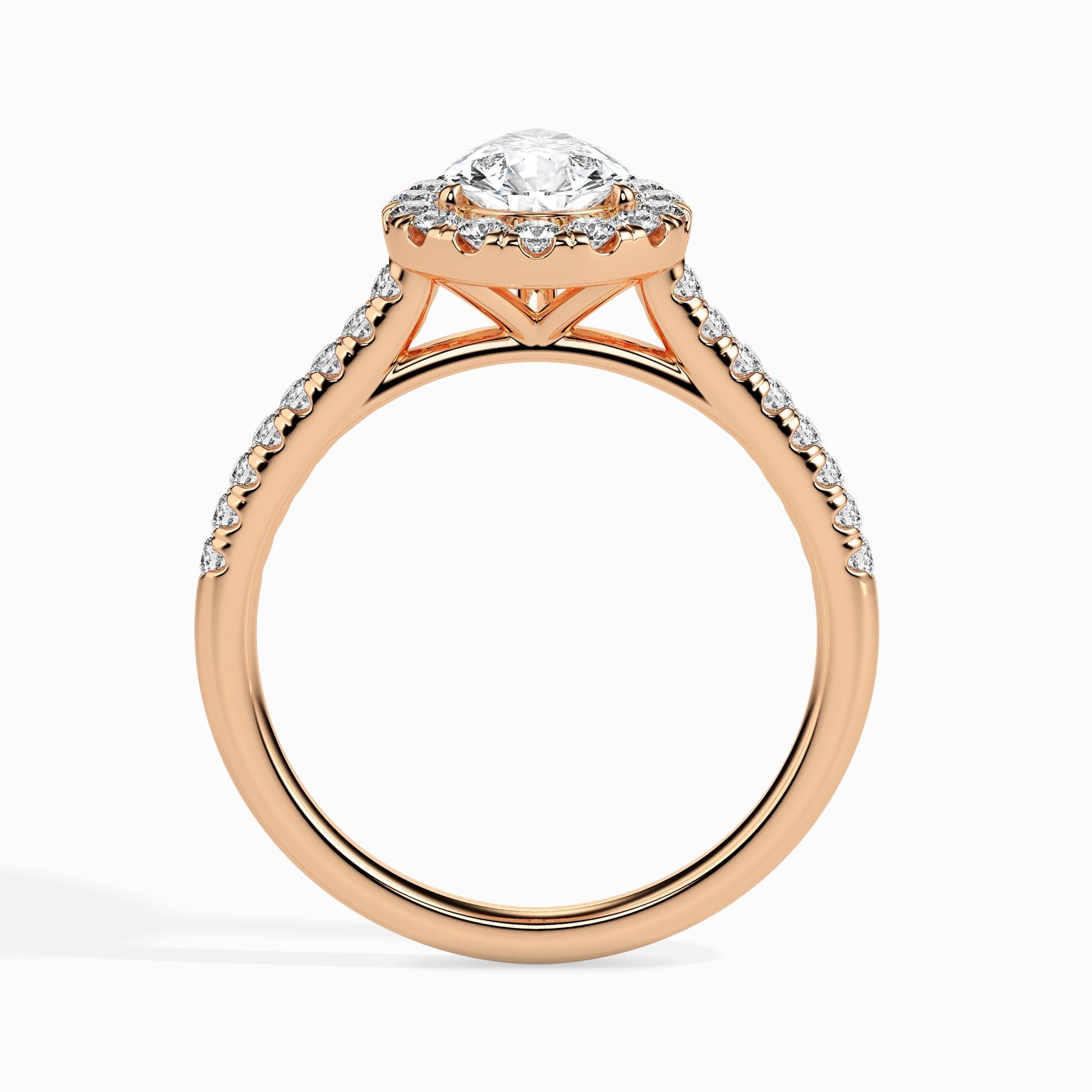 1ct Pear Halo Lab Diamond Zion Ring - Fiona Diamonds - Fiona Diamonds
