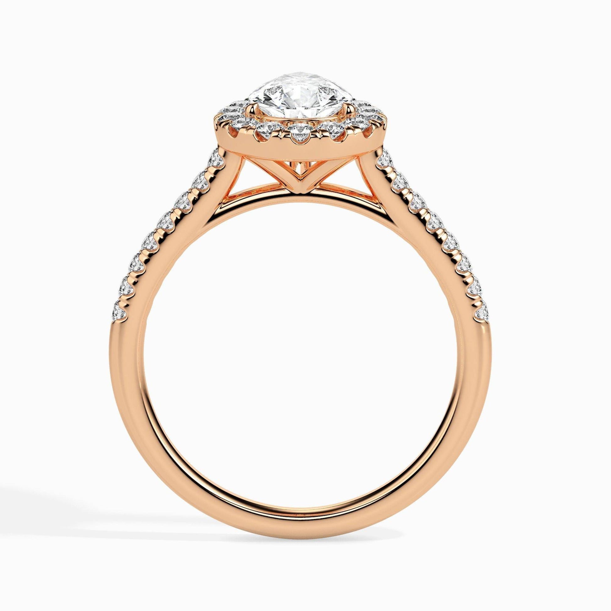 2ct Pear Halo Lab Diamond Zion Ring - Fiona Diamonds - Fiona Diamonds