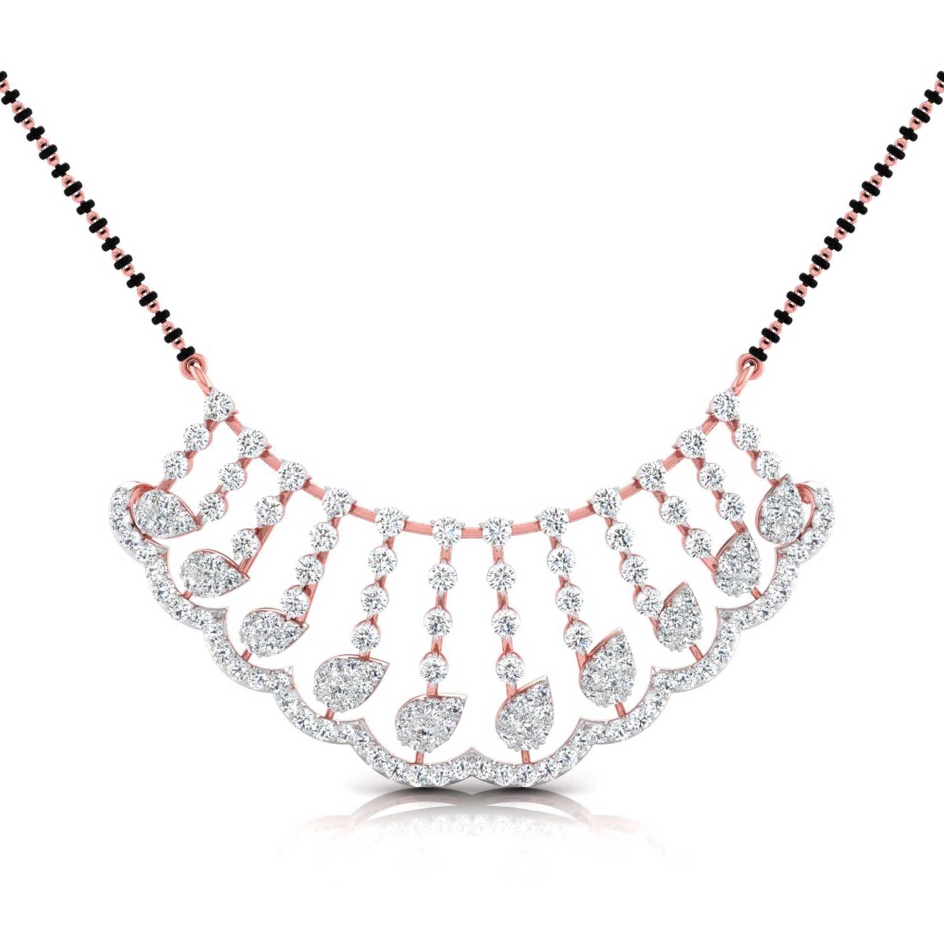 lab diamond mangalsutra design tanmaniya 18 karat rose gold by Fiona Diamonds