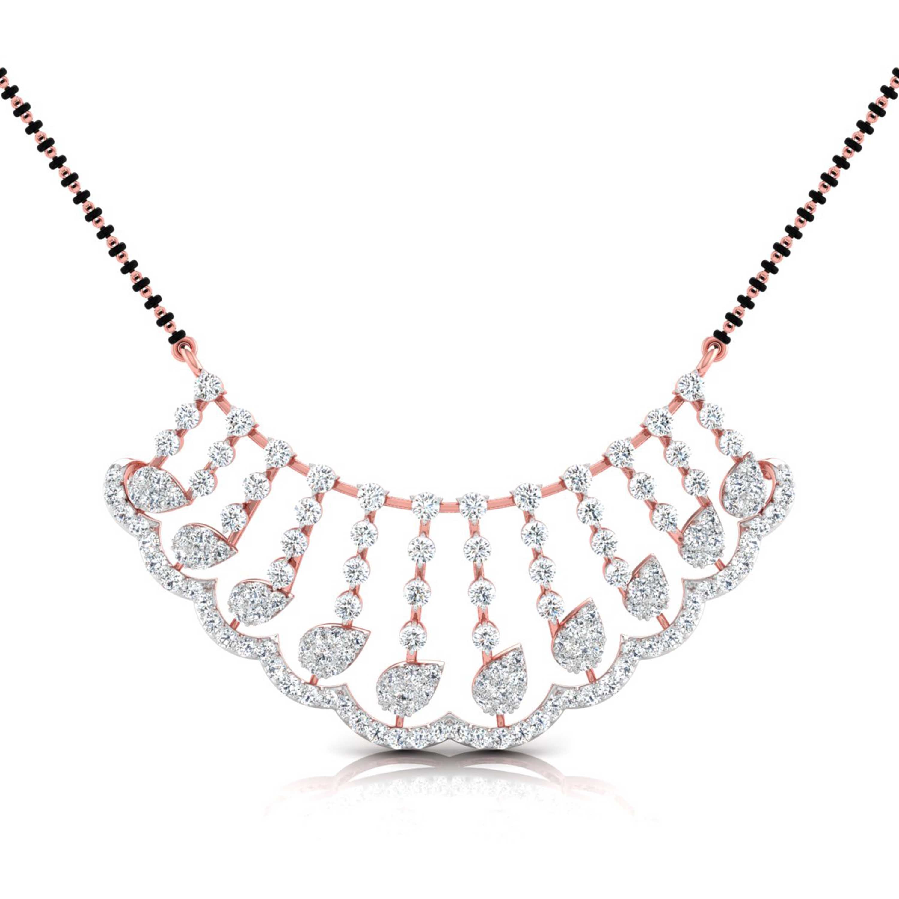 lab diamond mangalsutra design tanmaniya 18 karat rose gold by Fiona Diamonds