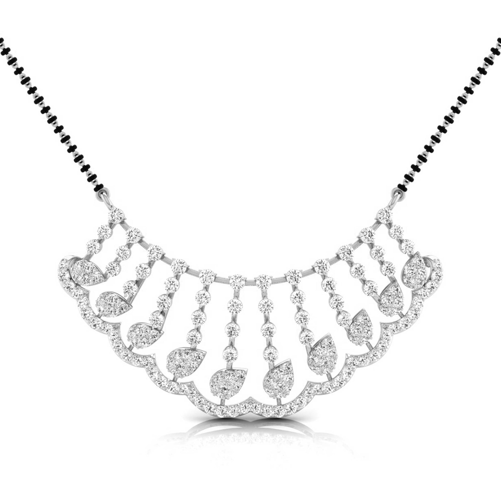 lab diamond mangalsutra design tanmaniya 18 karat white gold by Fiona Diamonds