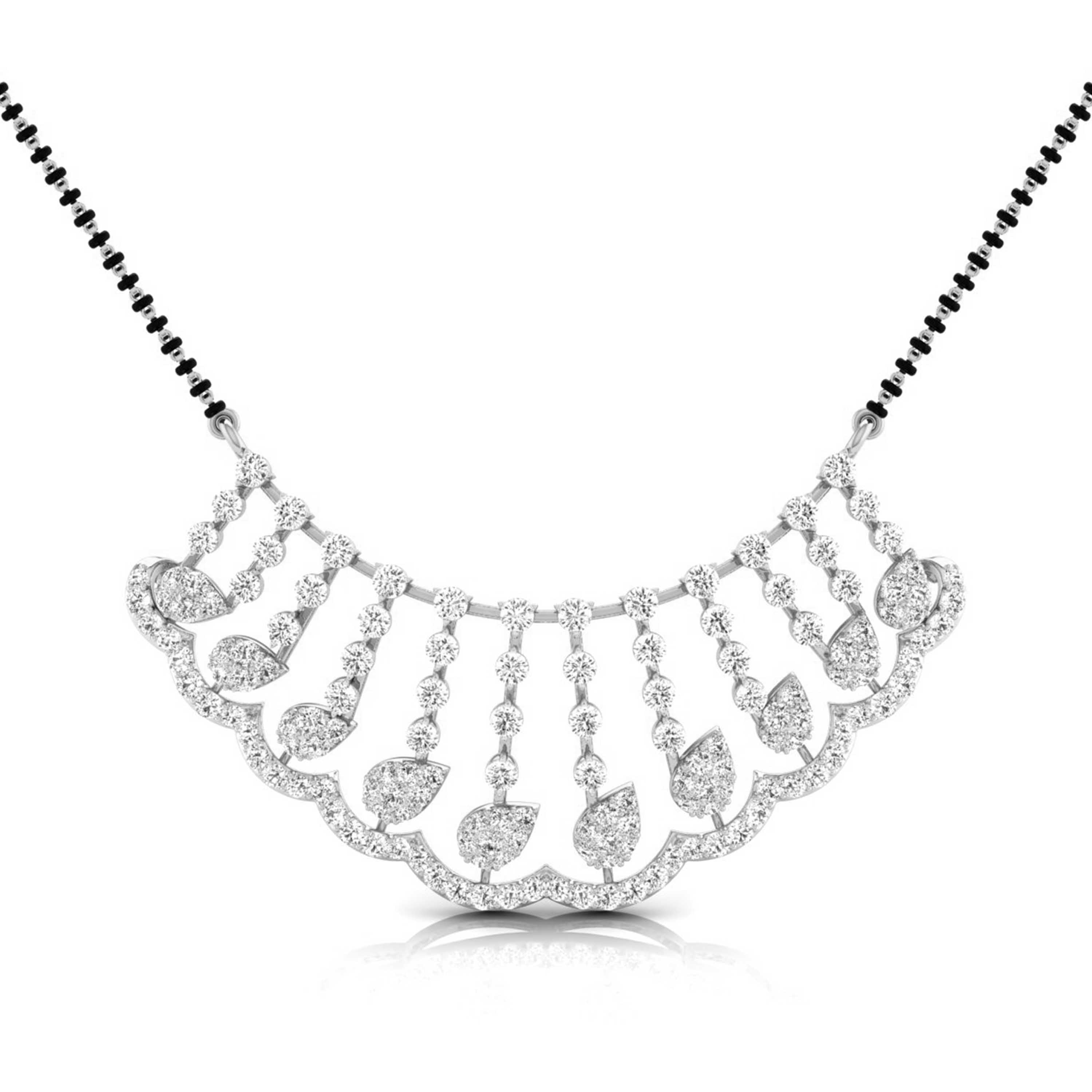 lab diamond mangalsutra design tanmaniya 18 karat white gold by Fiona Diamonds